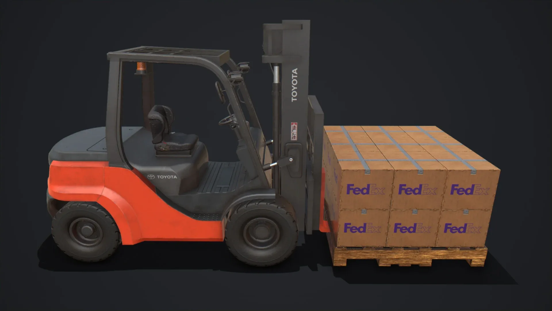 Toyota Pneumatic Tire Forklift with Boxes