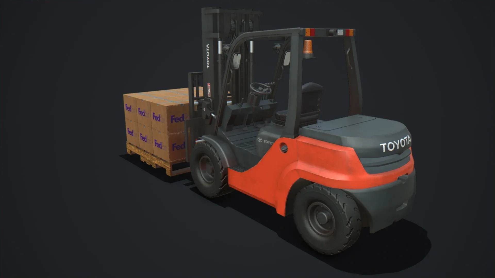 Toyota Pneumatic Tire Forklift with Boxes