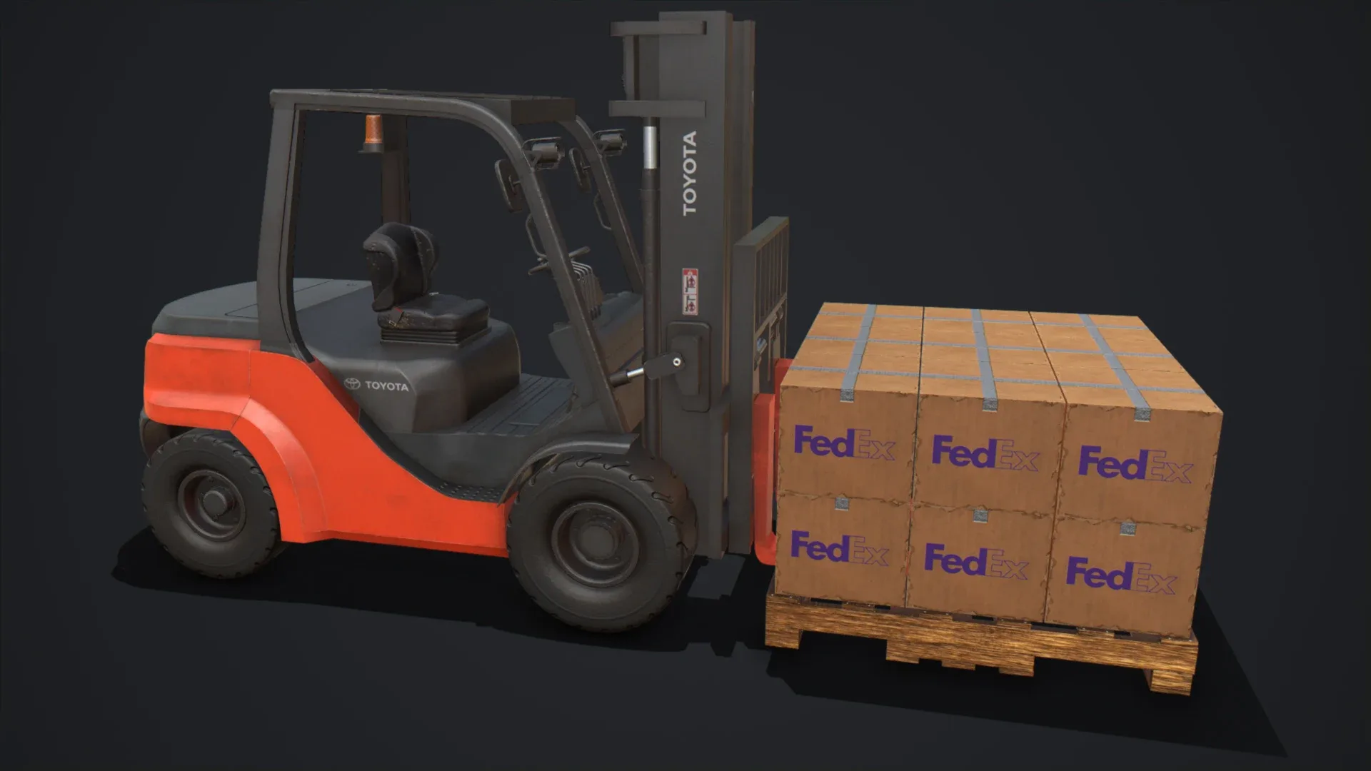 Toyota Pneumatic Tire Forklift with Boxes