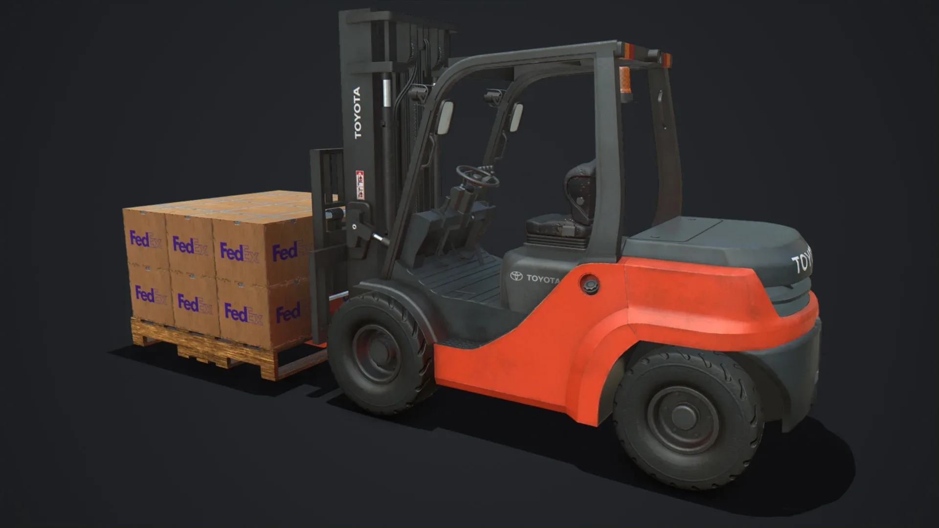 Toyota Pneumatic Tire Forklift with Boxes