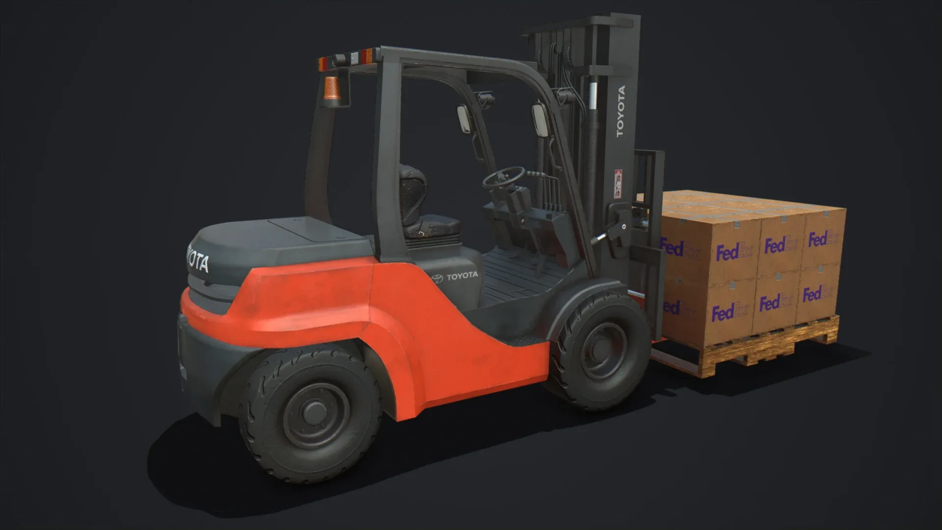 Toyota Pneumatic Tire Forklift with Boxes