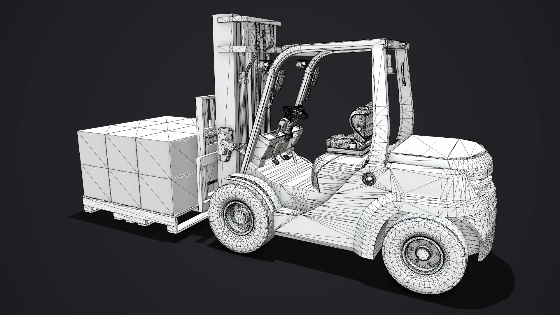 Toyota Pneumatic Tire Forklift with Boxes