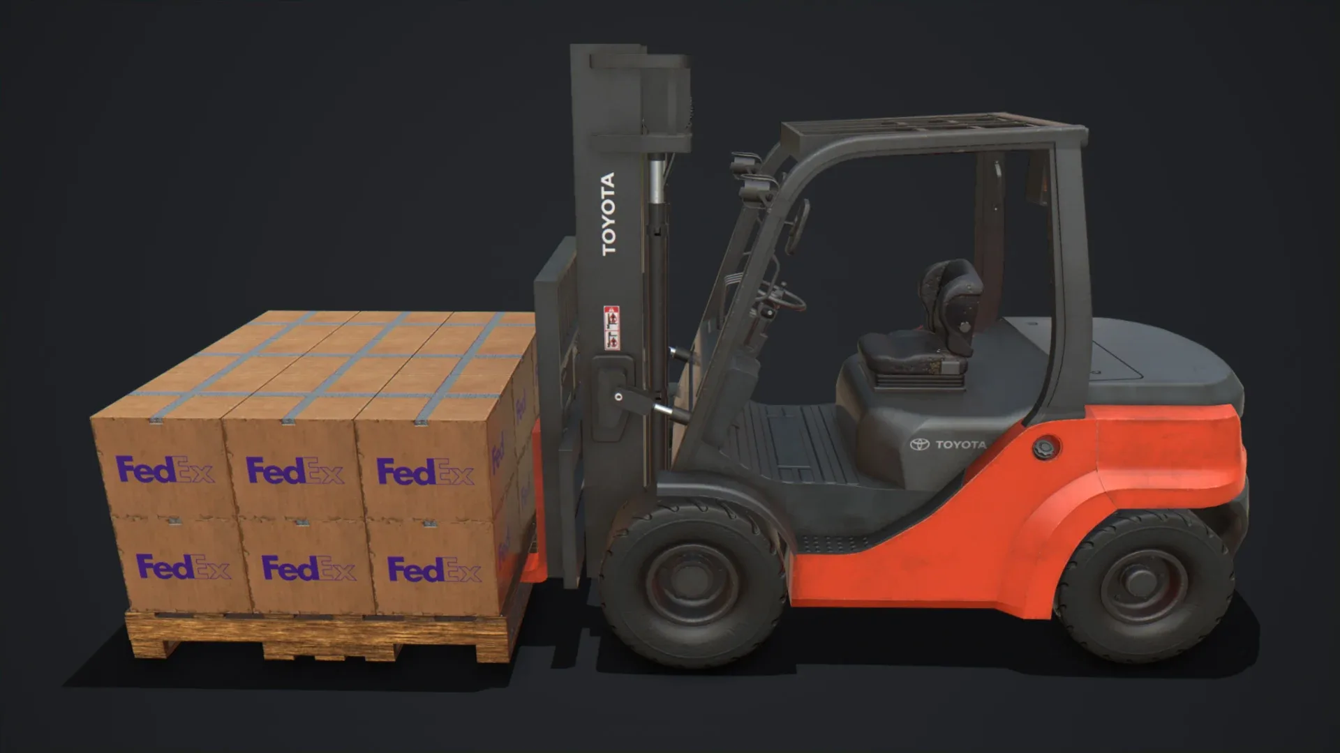 Toyota Pneumatic Tire Forklift with Boxes