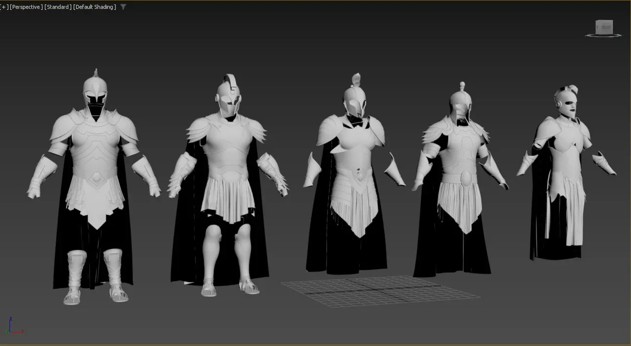 5 In 1  Base Mesh Set Of Armor +OBJ +FBX +3dsMax File + UV + Vol.01