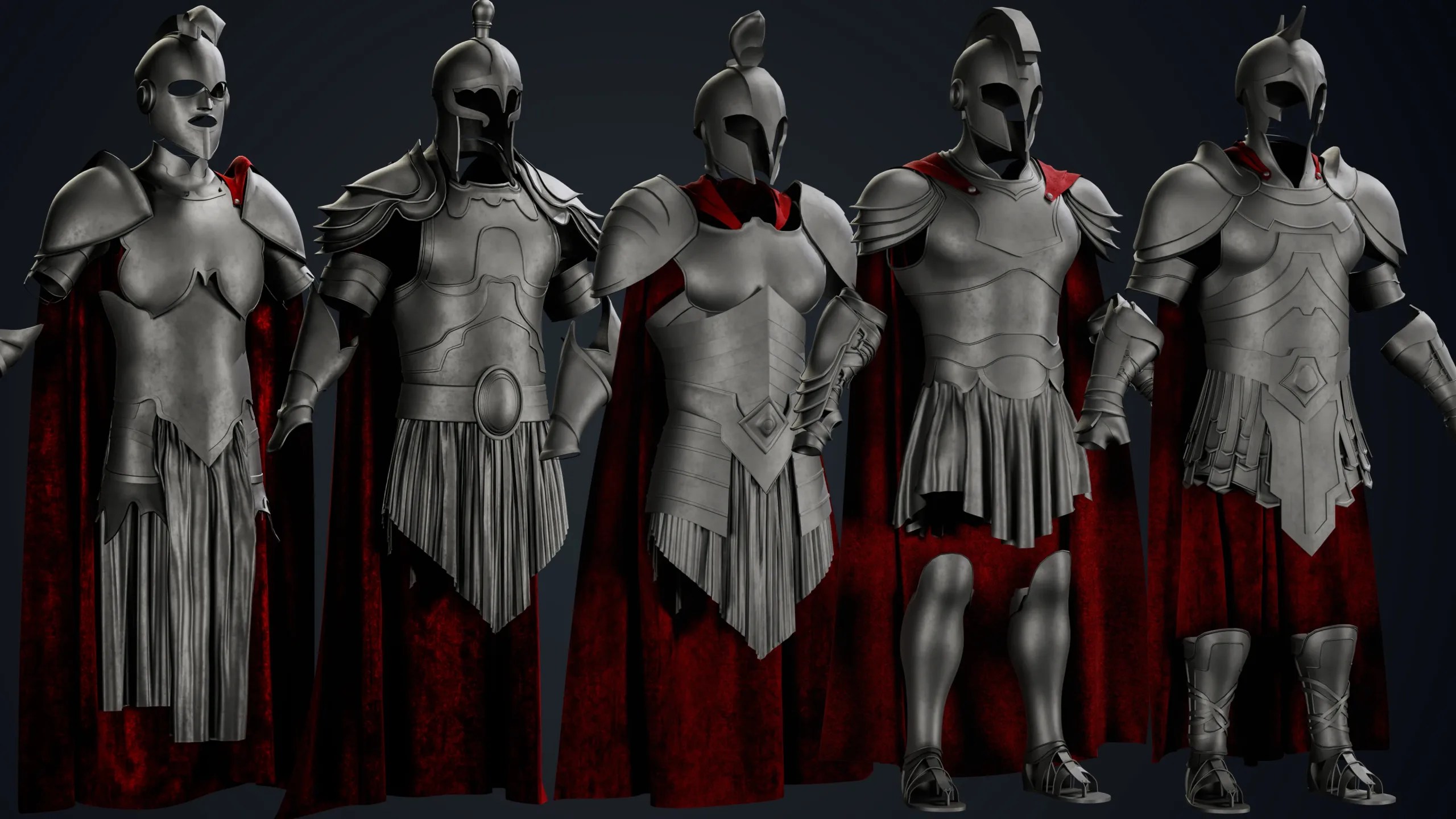 5 In 1  Base Mesh Set Of Armor +OBJ +FBX +3dsMax File + UV + Vol.01