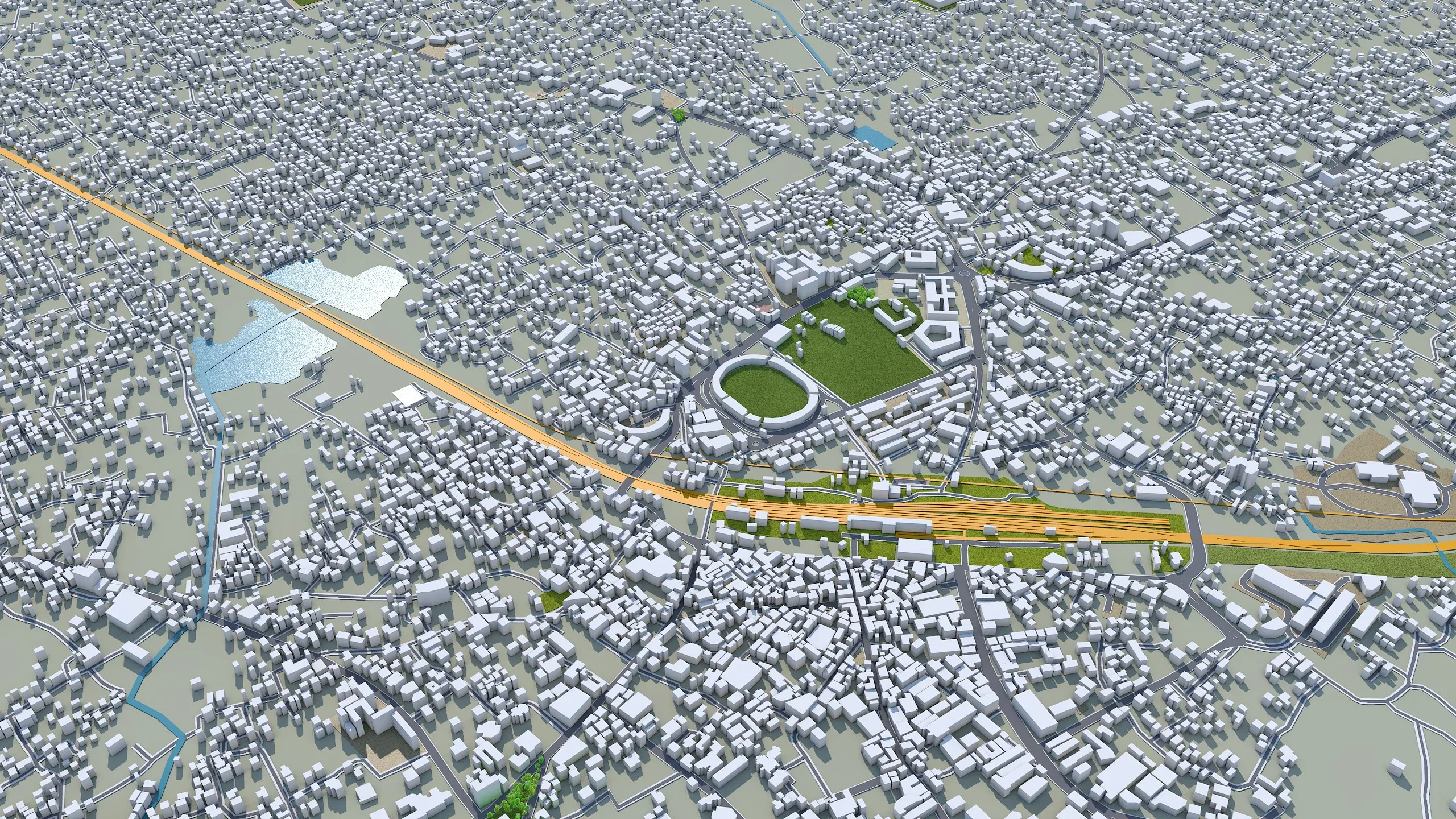 Kannur city Kerala India 3d model 10km