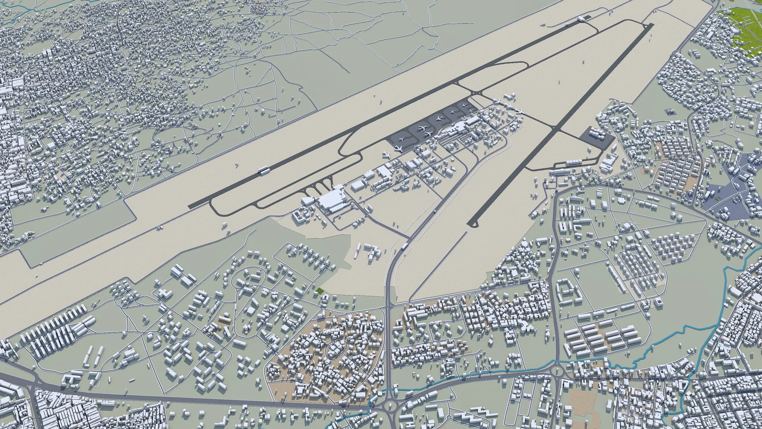 Kano city Nigeria 3d model 40km