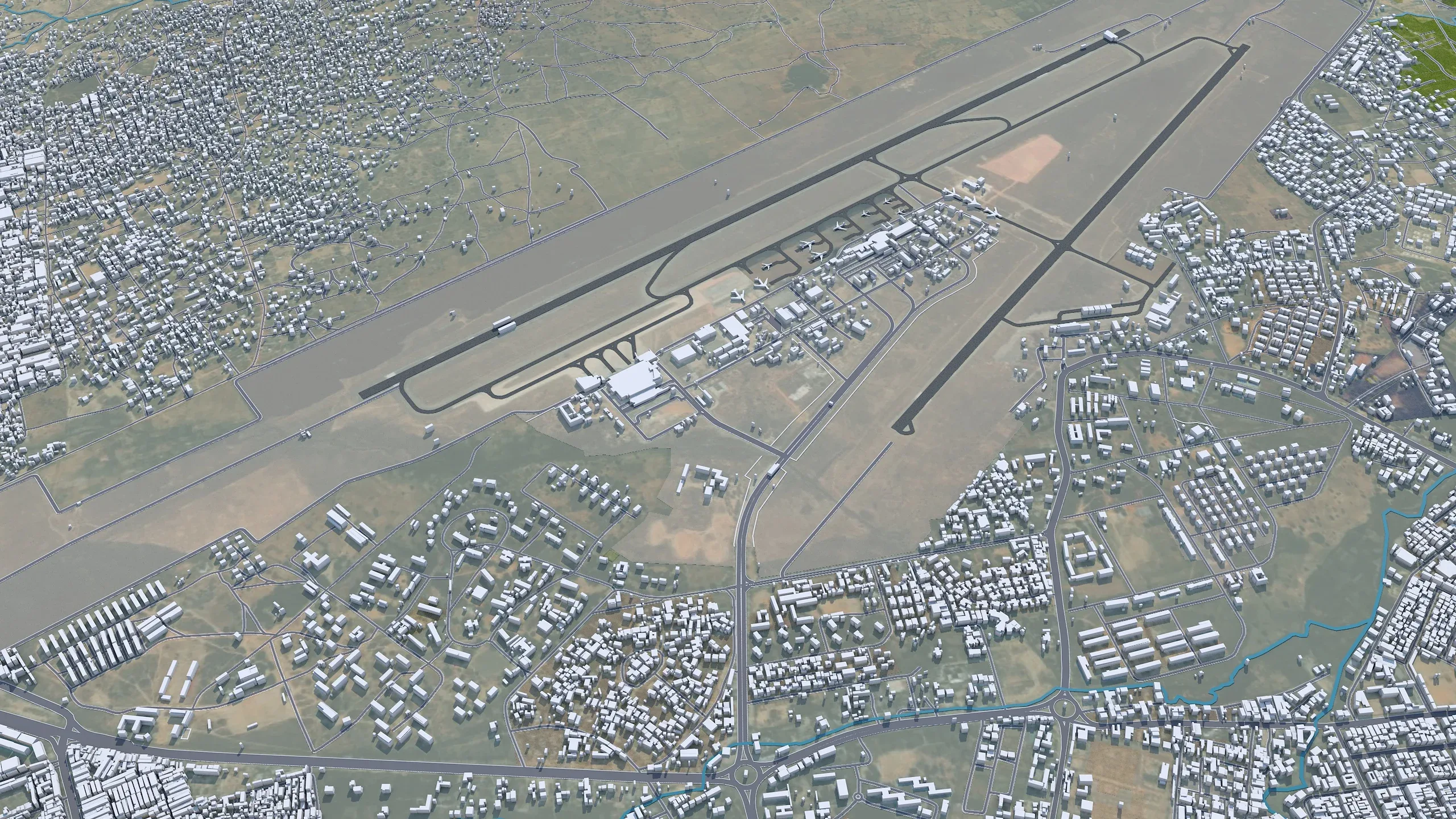 Kano city Nigeria 3d model 40km