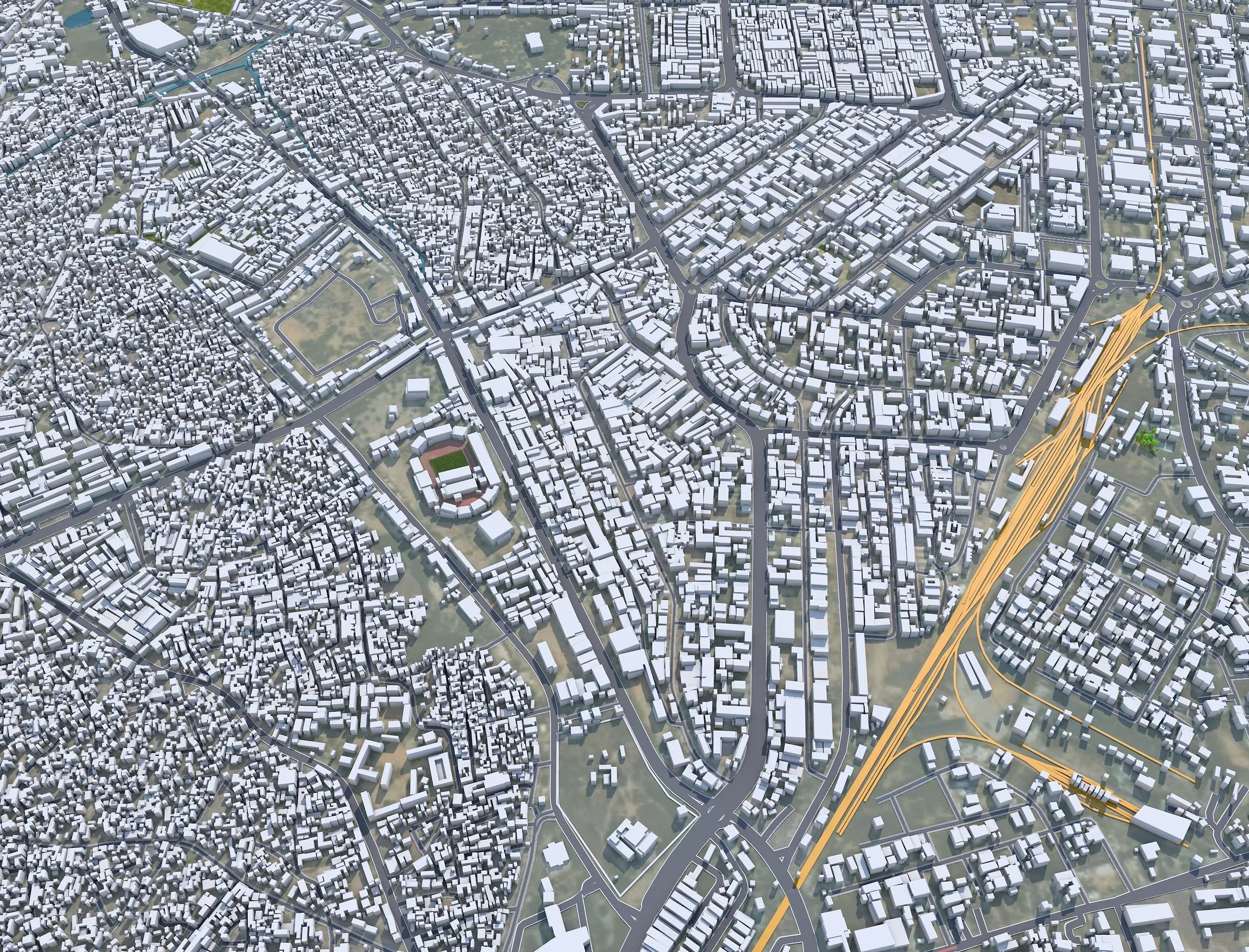 Kano city Nigeria 3d model 40km