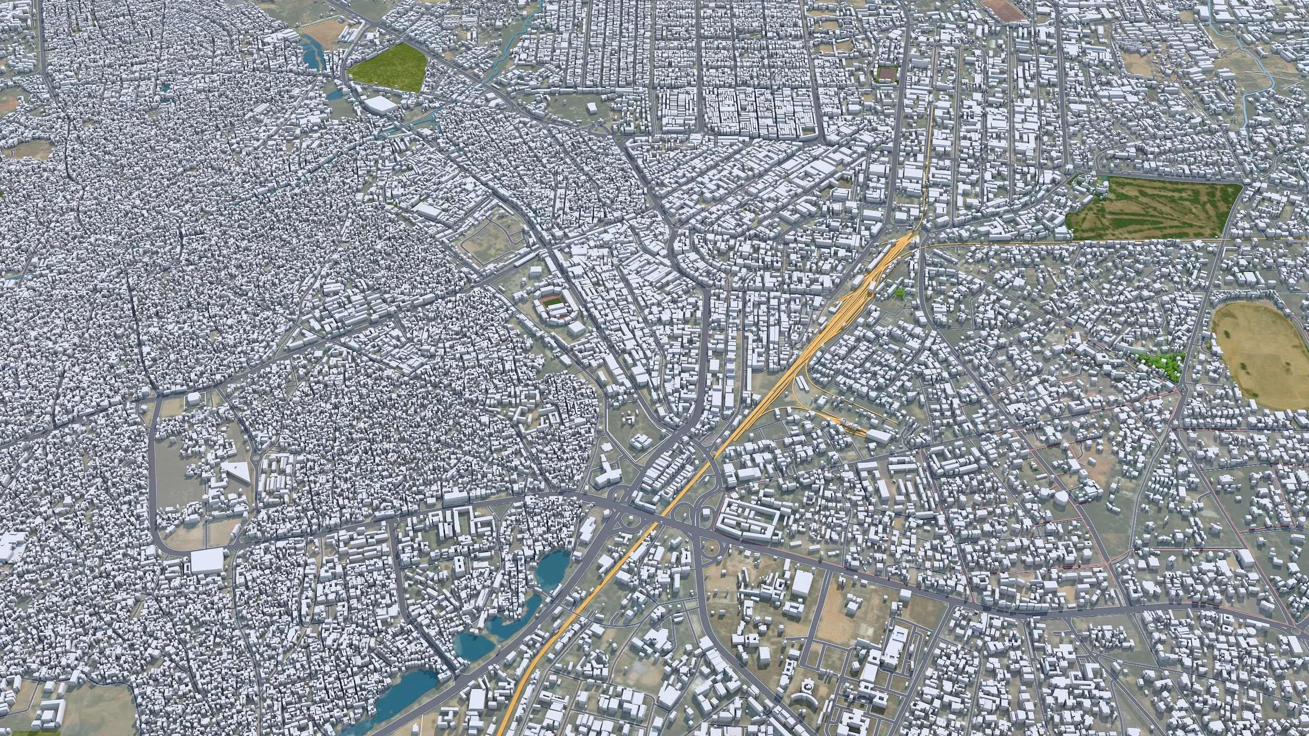 Kano city Nigeria 3d model 40km