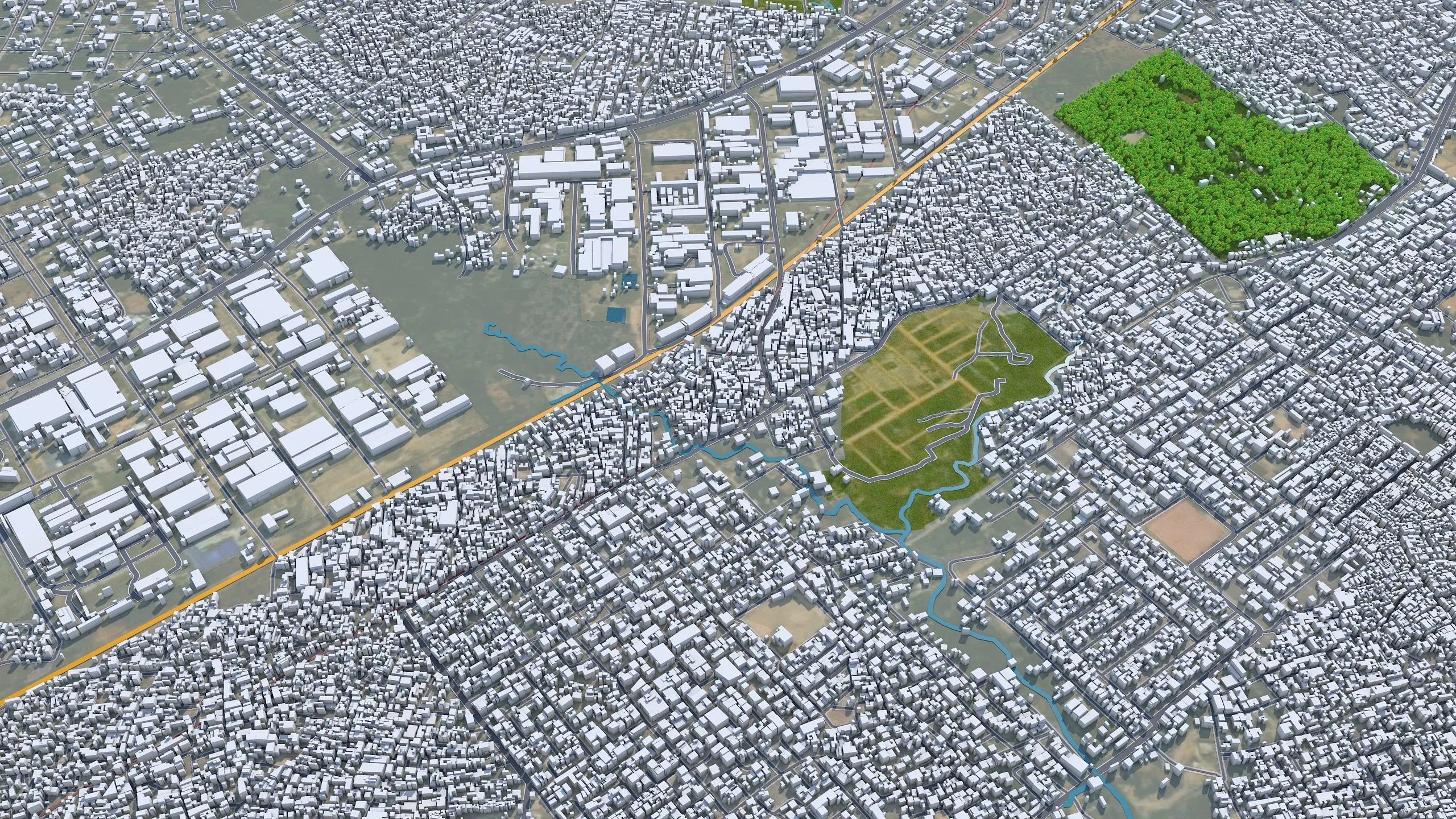 Kano city Nigeria 3d model 40km
