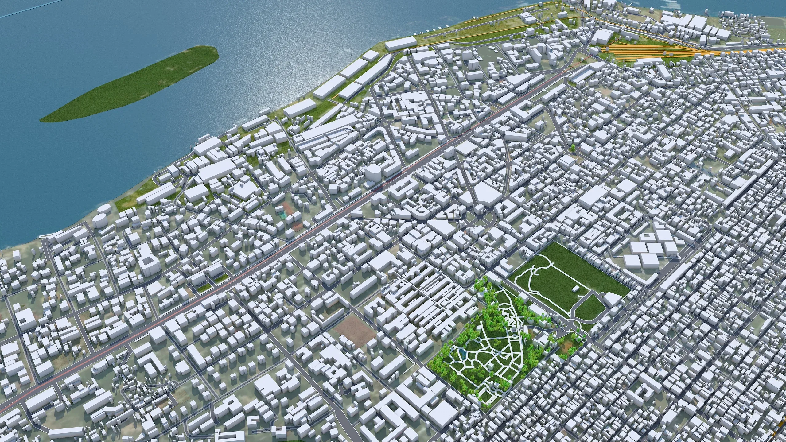 Kinshasa city Brazzaville Dr Congo 3d model 45km