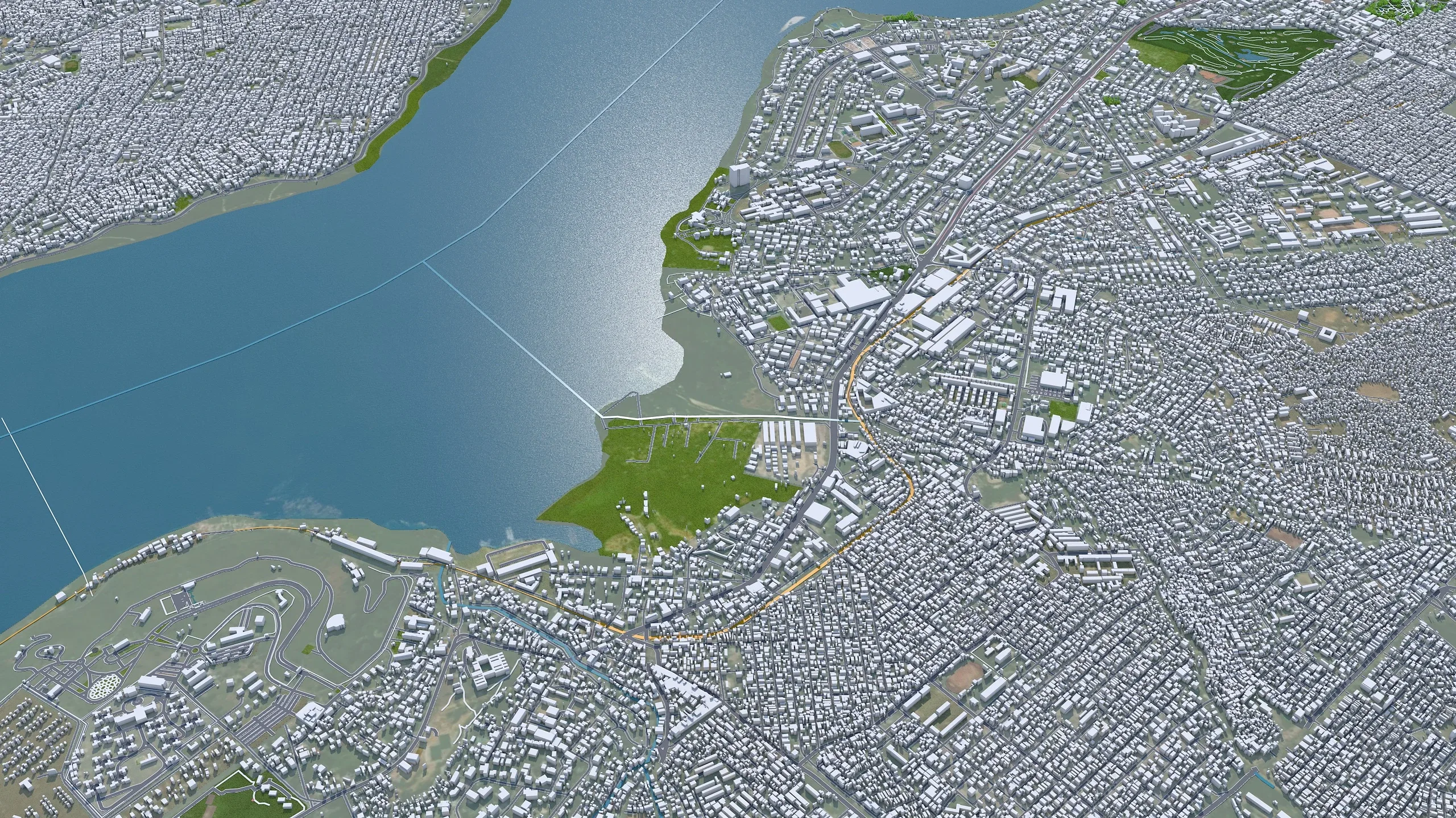 Kinshasa city Brazzaville Dr Congo 3d model 45km