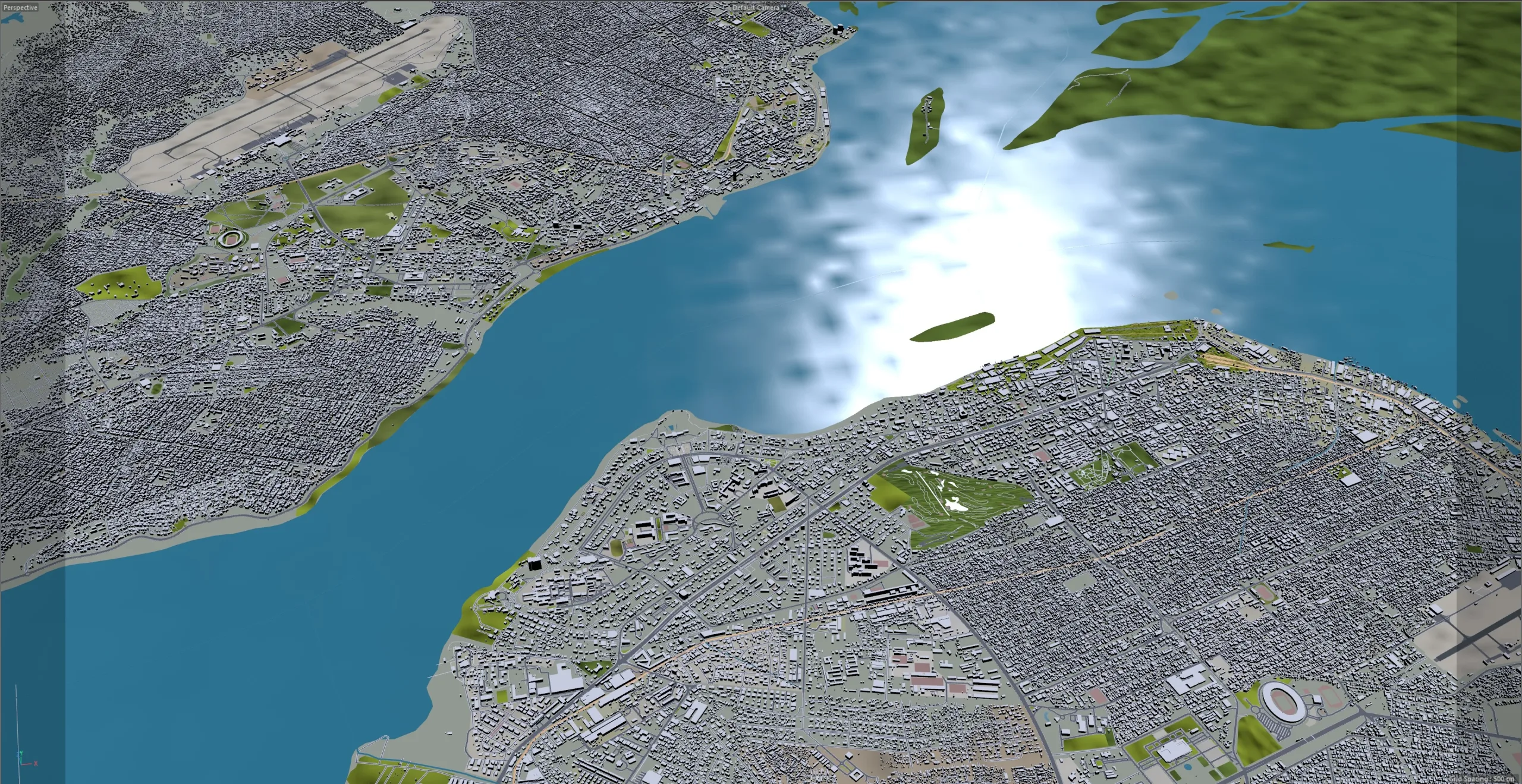 Kinshasa city Brazzaville Dr Congo 3d model 45km