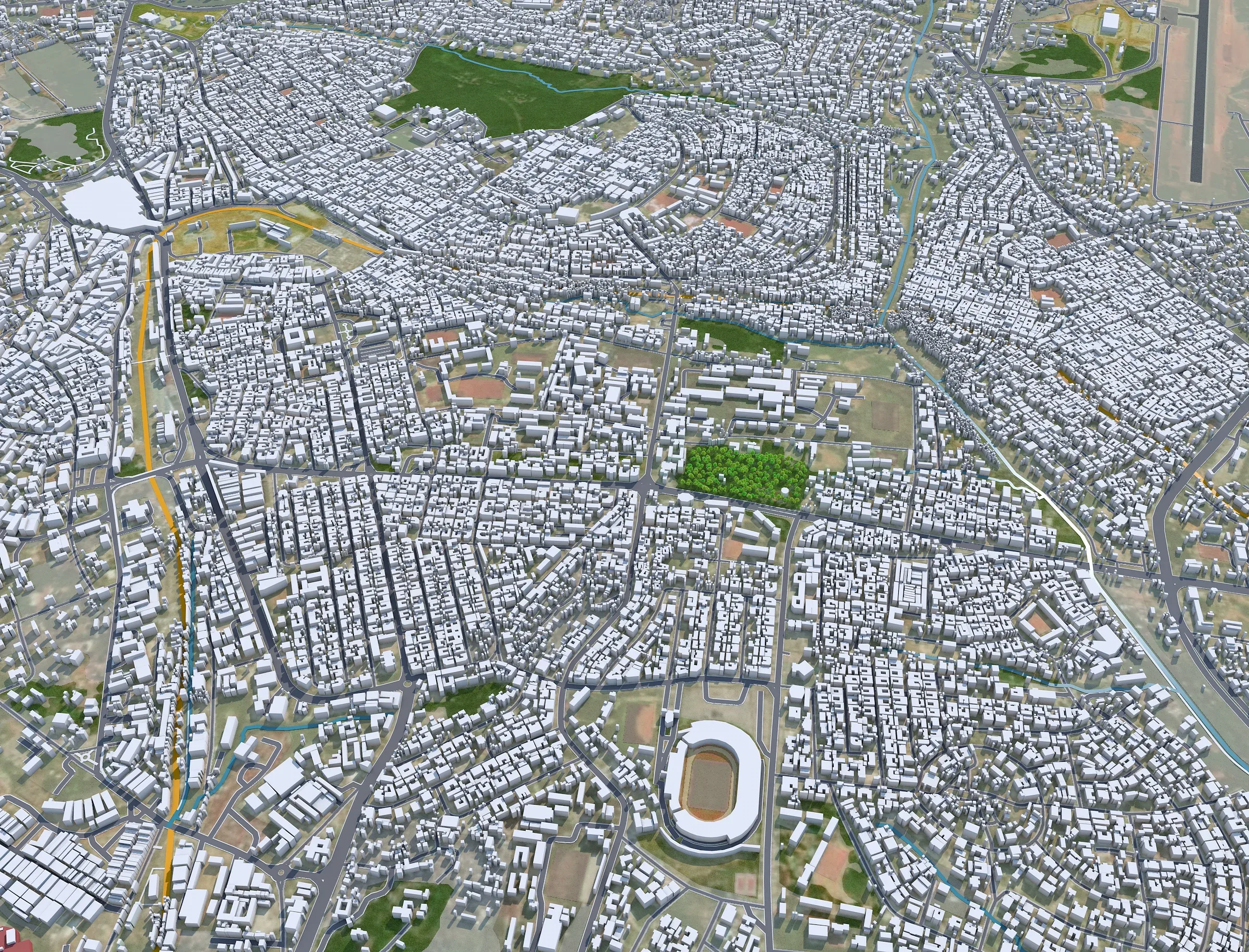 Kumasi city Ghana 3d model 45km