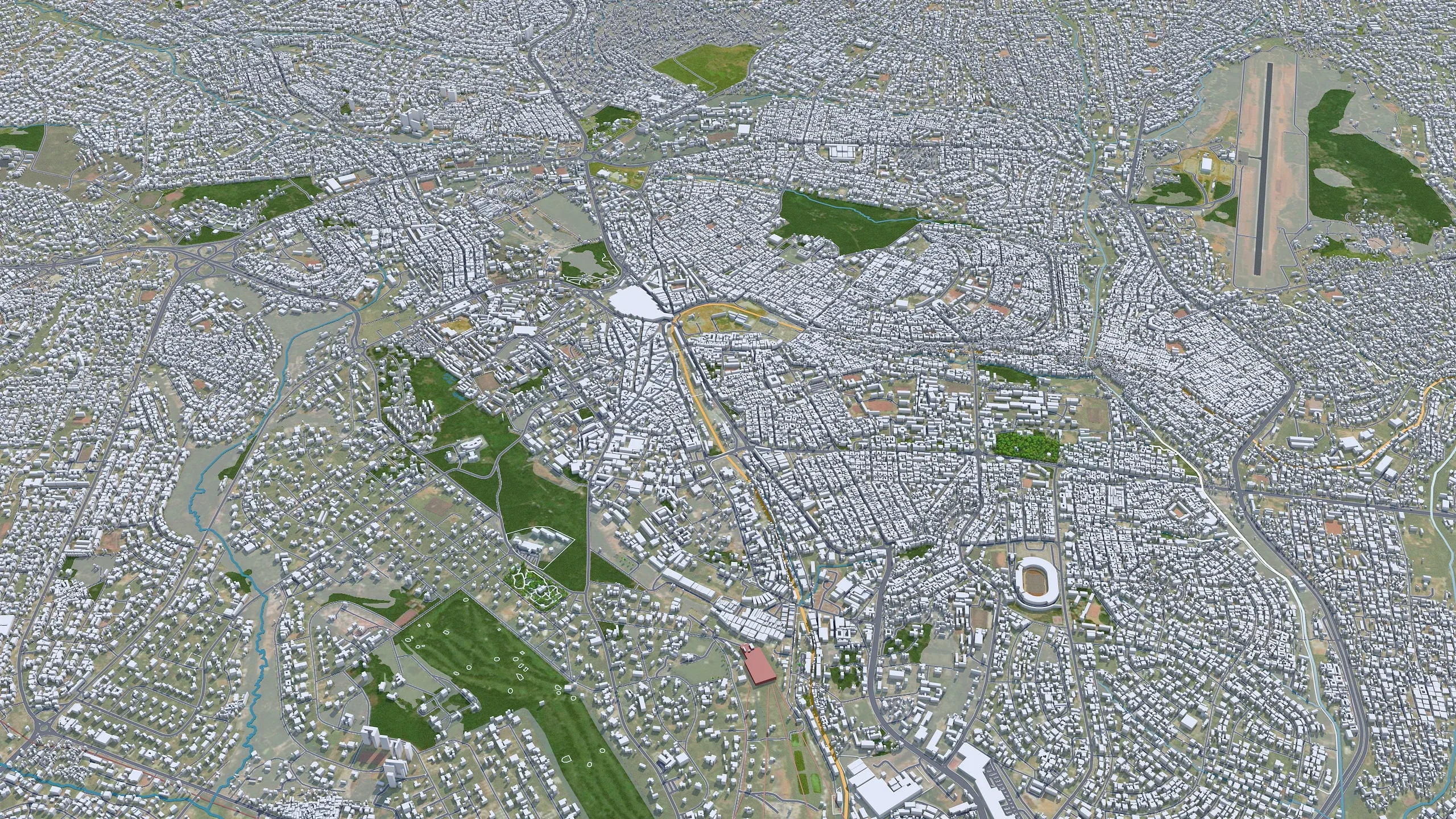 Kumasi city Ghana 3d model 45km