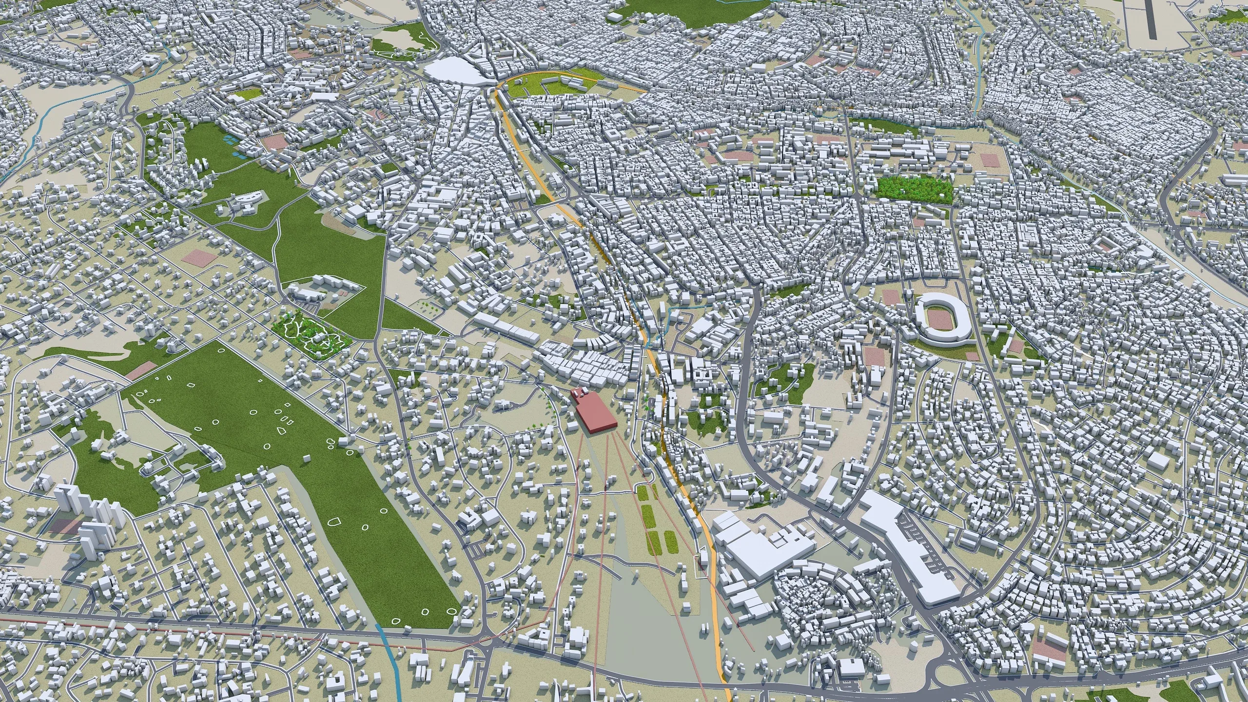 Kumasi city Ghana 3d model 45km