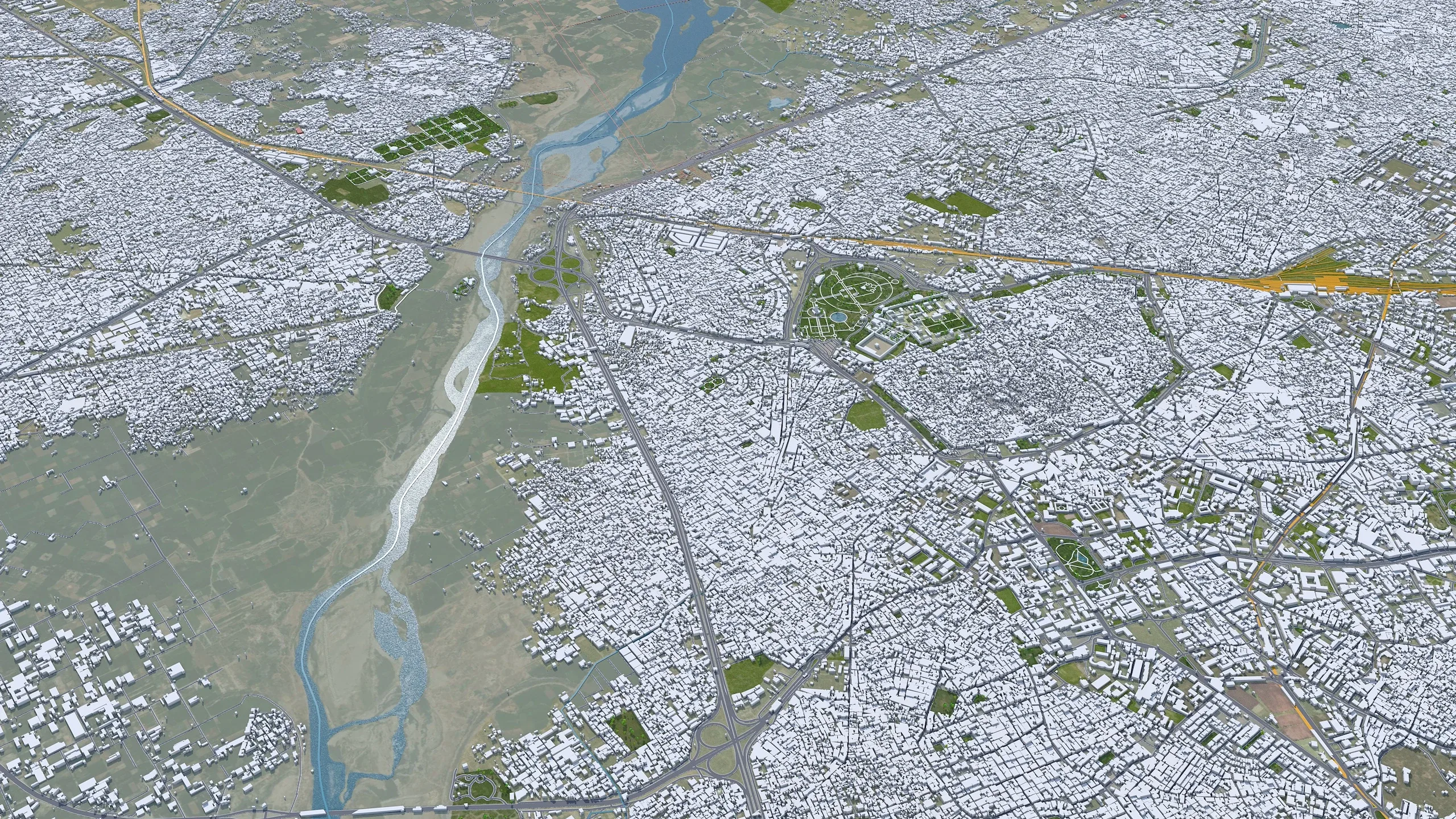 Lahore city Pakistan 3d model 50km