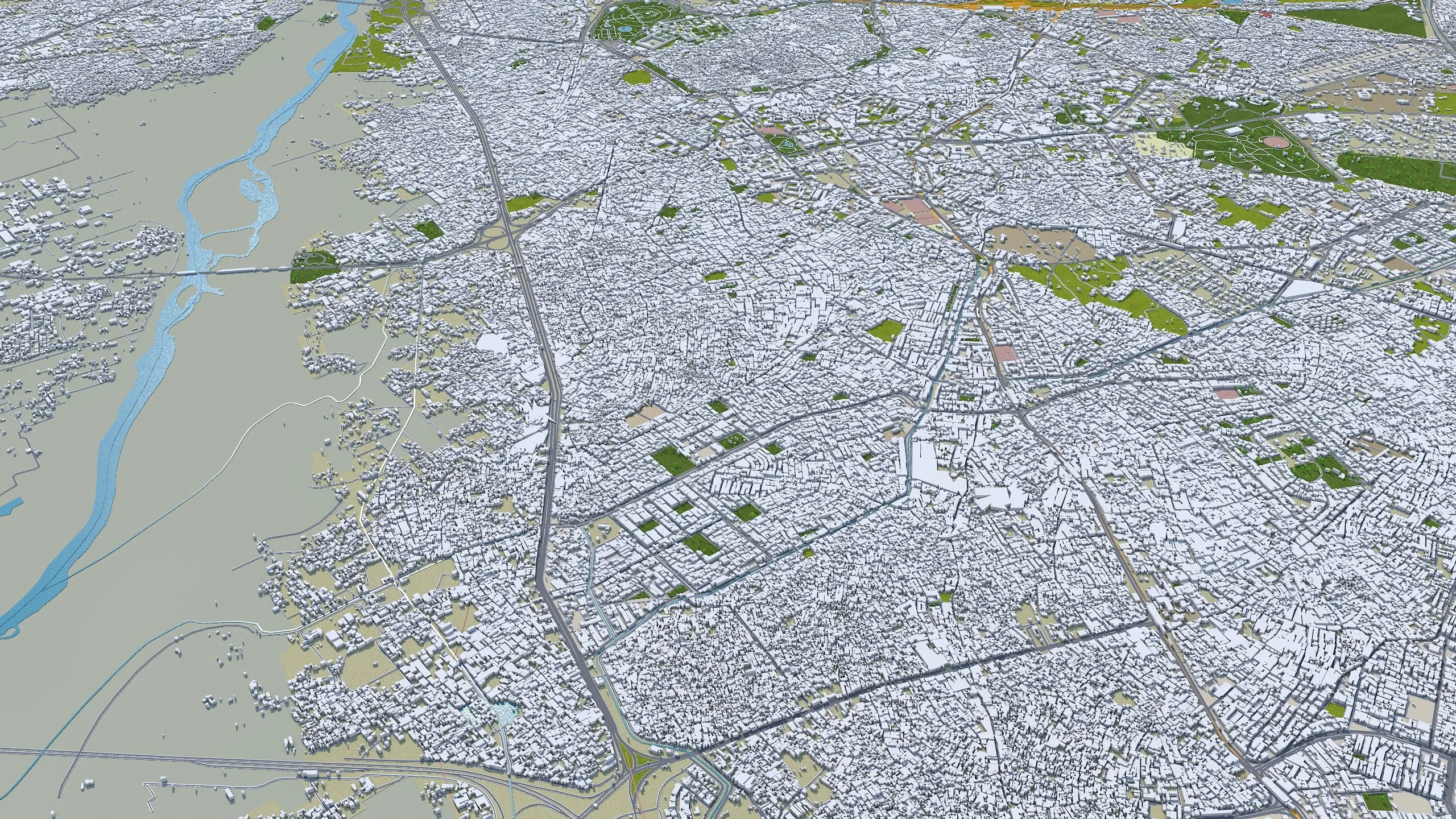 Lahore city Pakistan 3d model 50km