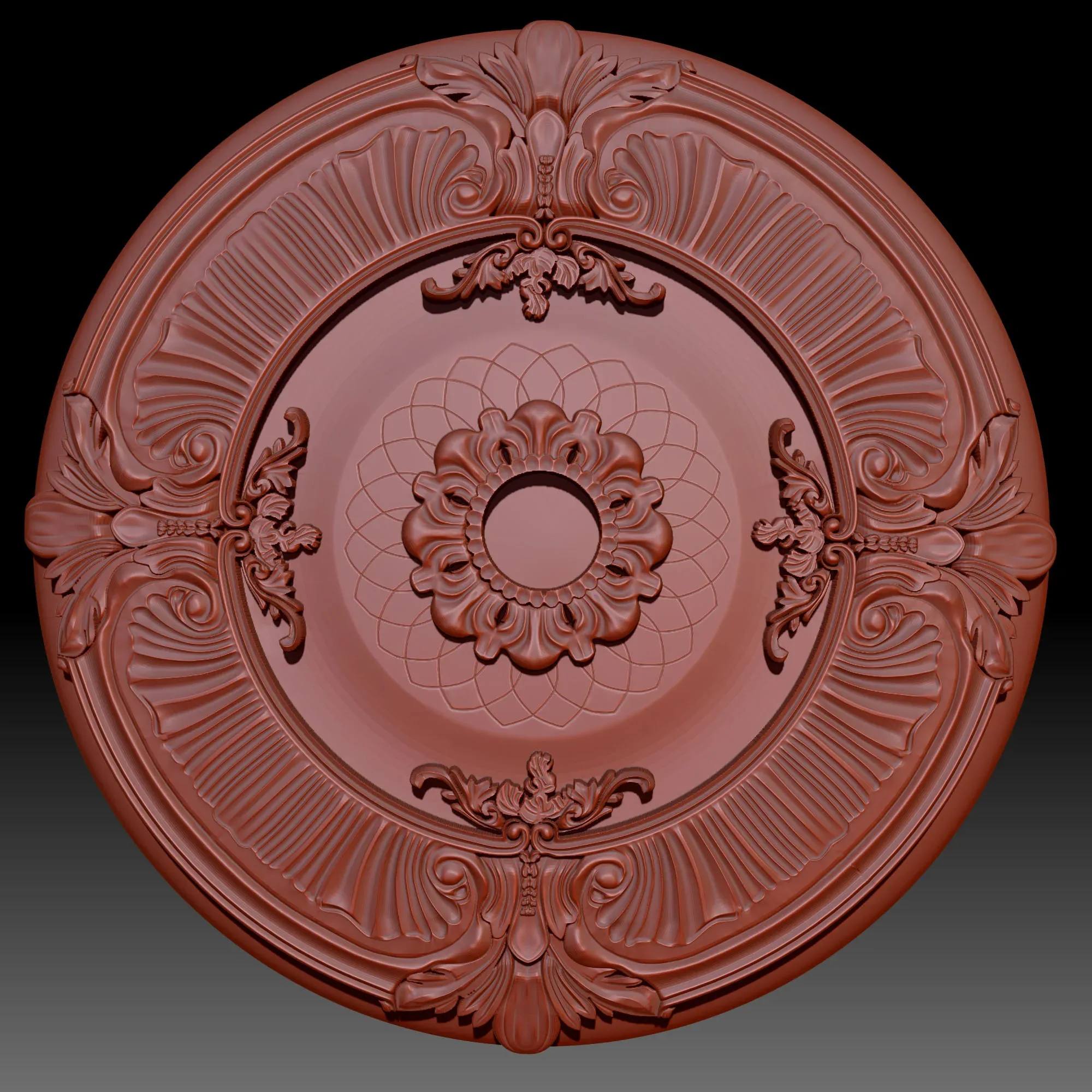 8 Ornament Circular 3Dmodel Brush alpha 3D model