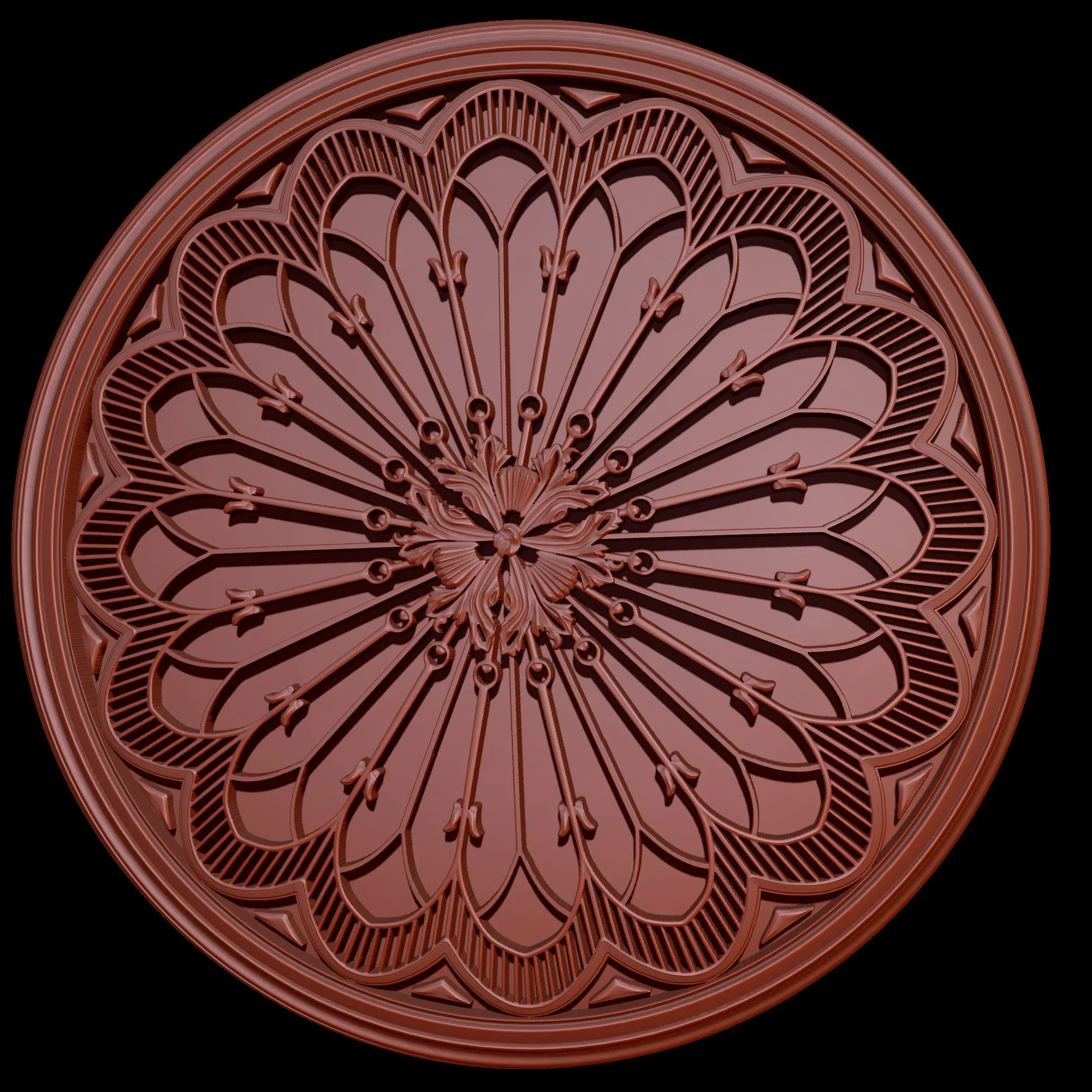 8 Ornament Circular 3Dmodel Brush alpha 3D model