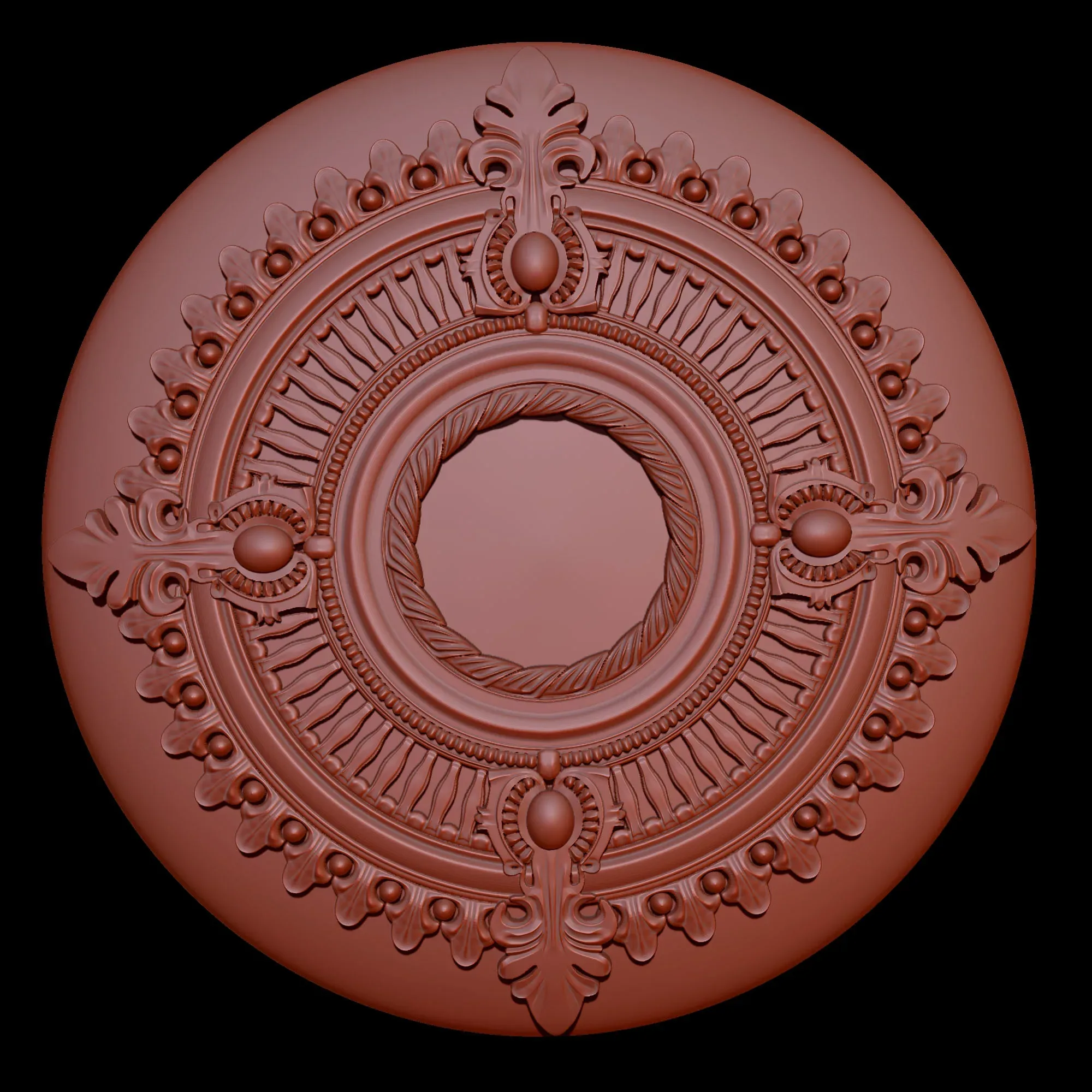 8 Ornament Circular 3Dmodel Brush alpha 3D model