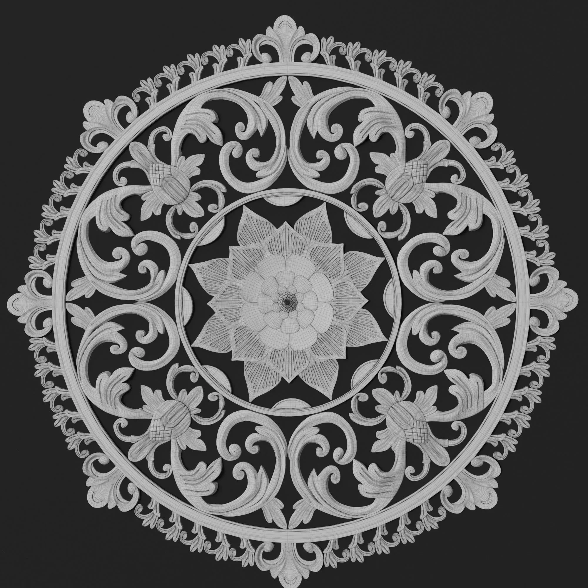 8 Ornament Circular 3Dmodel Brush alpha 3D model