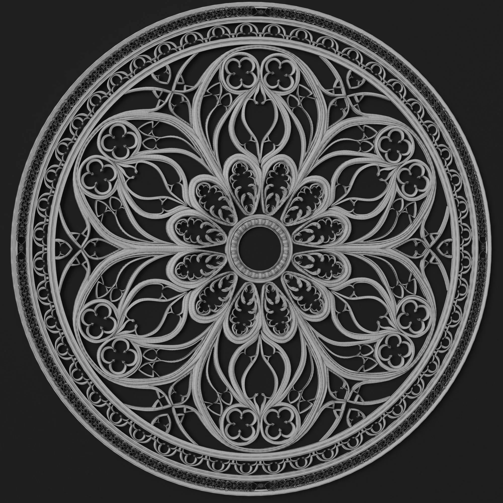 8 Ornament Circular 3Dmodel Brush alpha 3D model