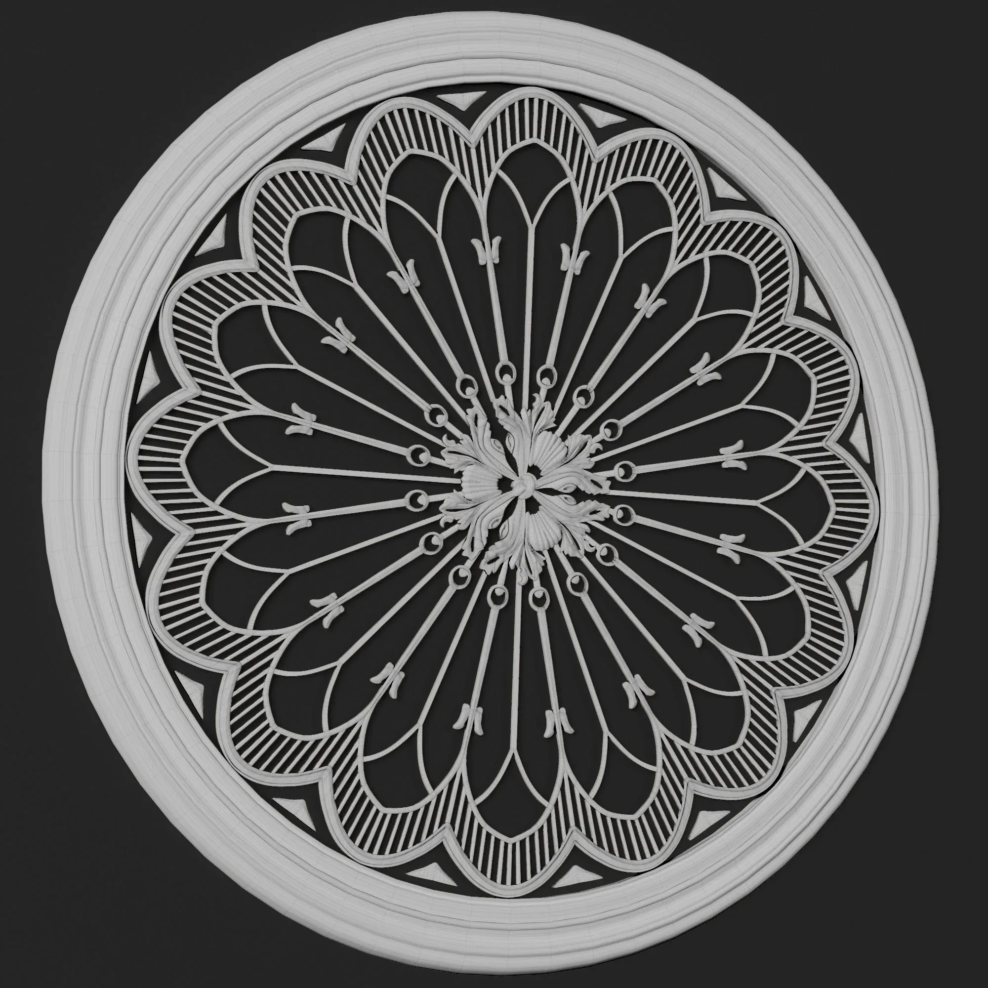 8 Ornament Circular 3Dmodel Brush alpha 3D model