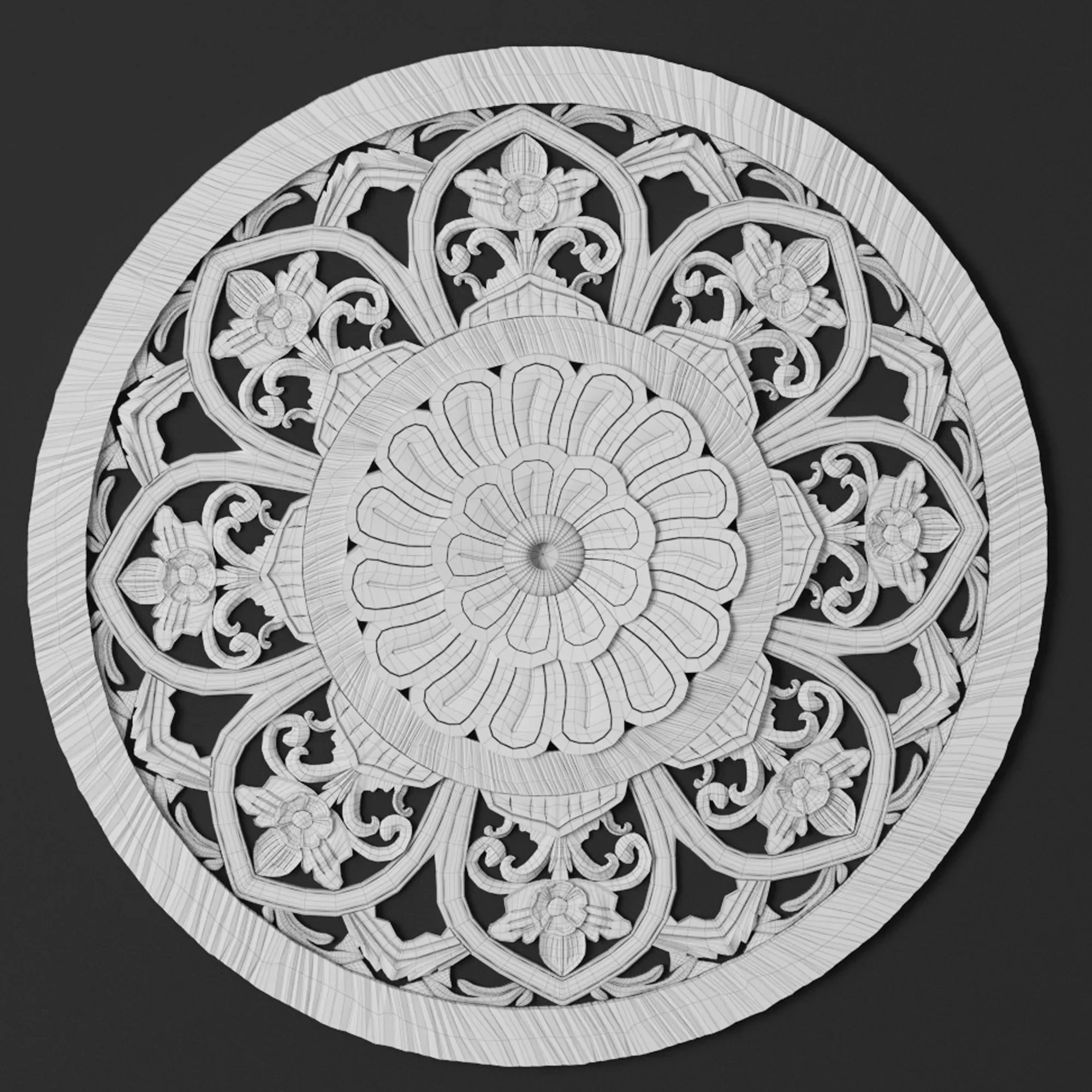 8 Ornament Circular 3Dmodel Brush alpha 3D model