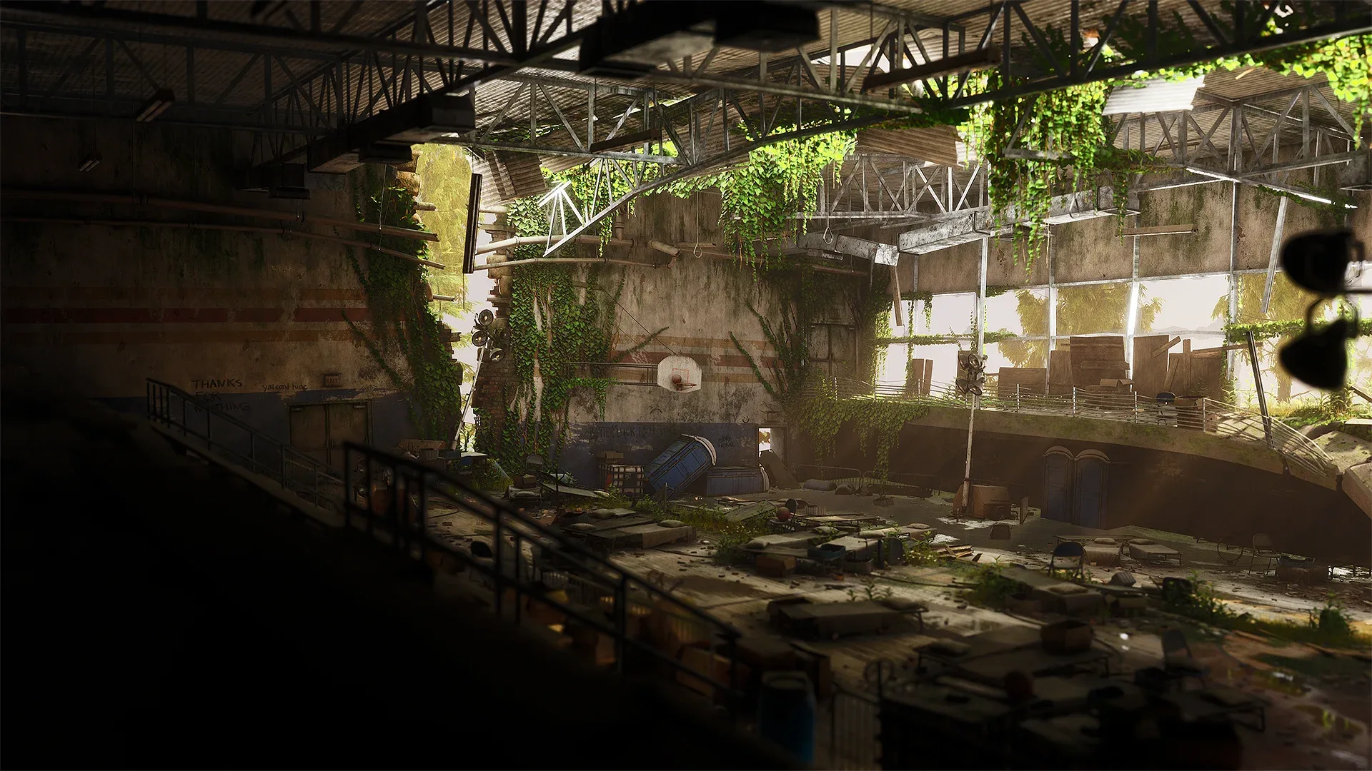 Abandoned Basketball Court/Gym - Unreal Engine