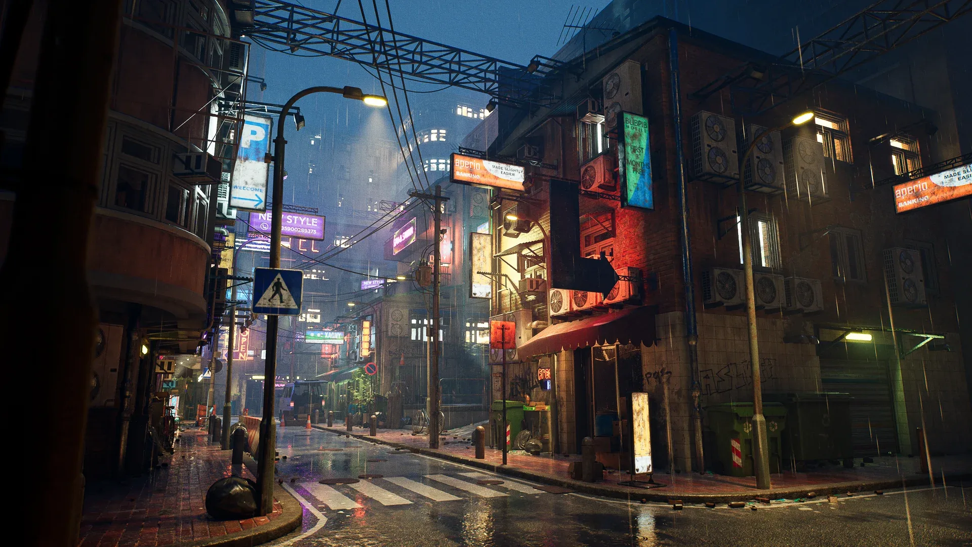 Rainy Neon Streets - Unreal Engine