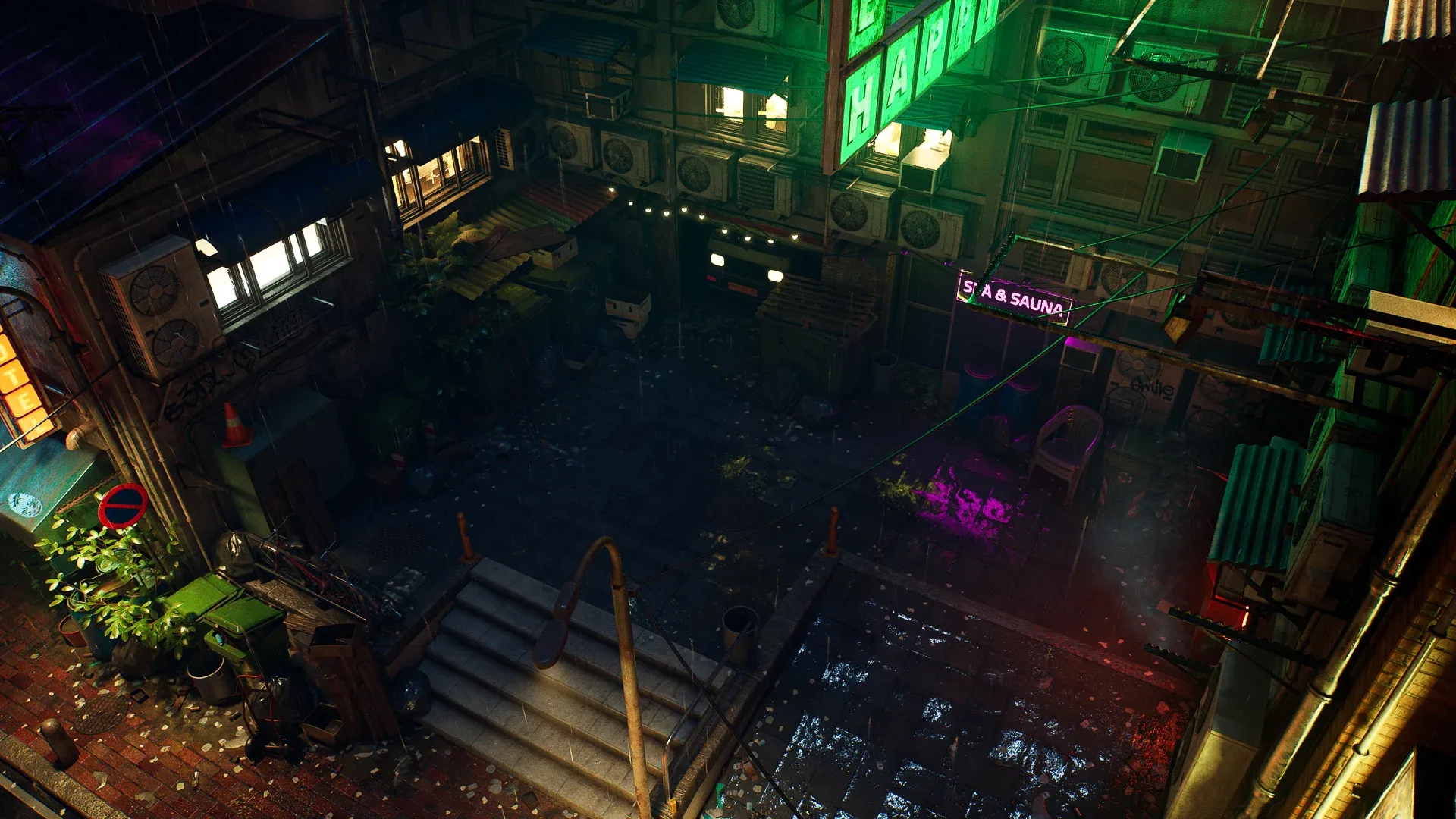 Rainy Neon Streets - Unreal Engine