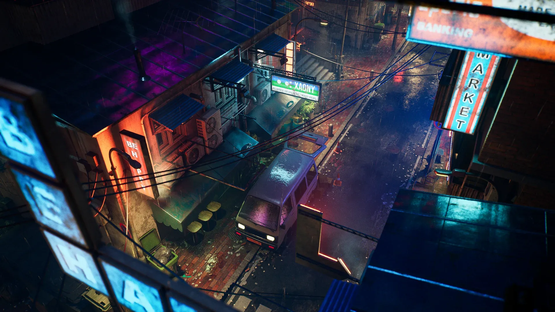 Rainy Neon Streets - Unreal Engine