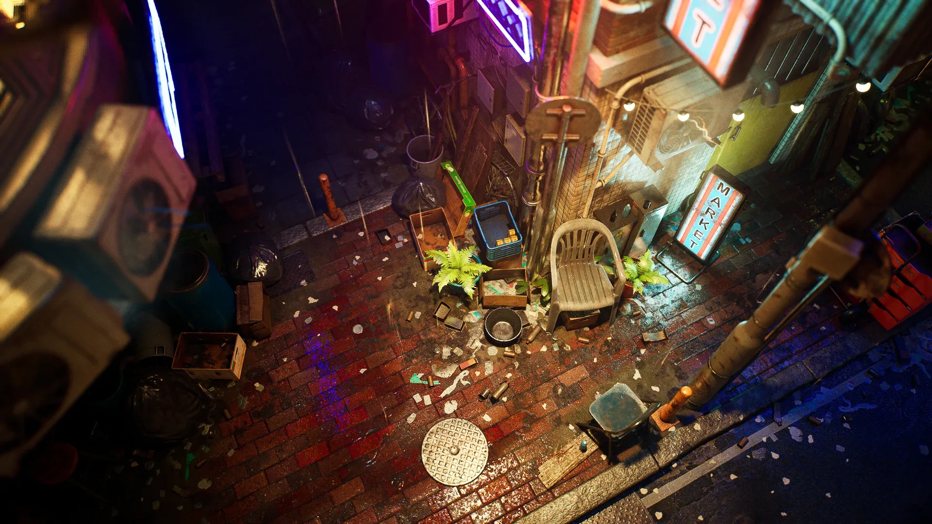 Rainy Neon Streets - Unreal Engine