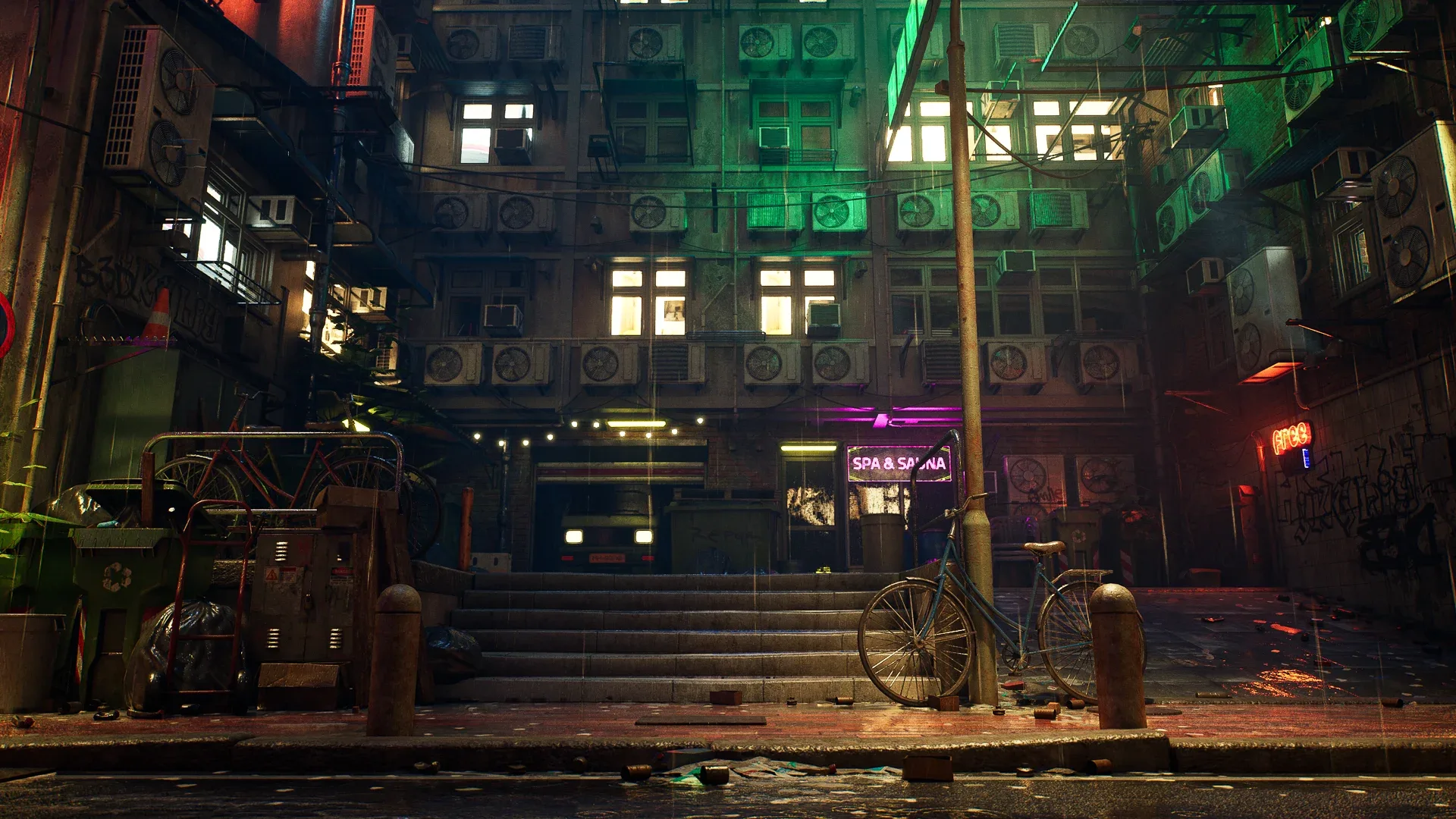 Rainy Neon Streets - Unreal Engine