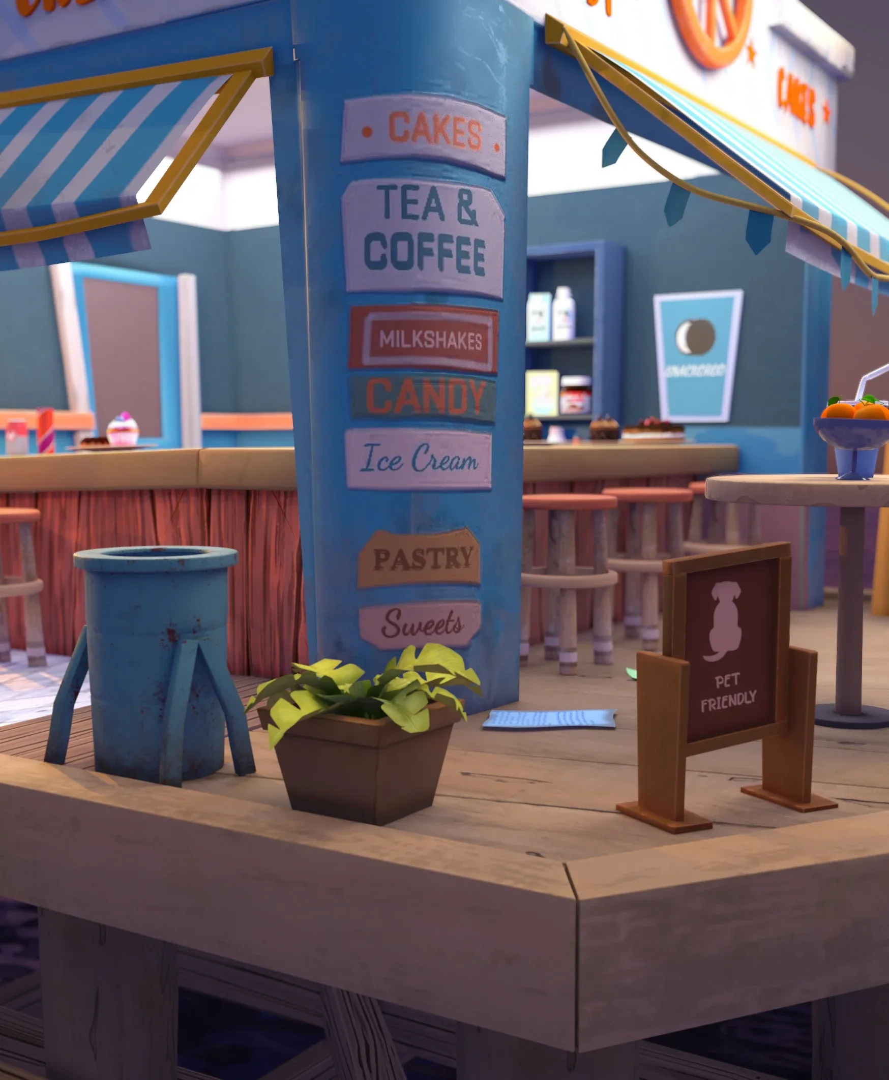 3d beach coffeeshop