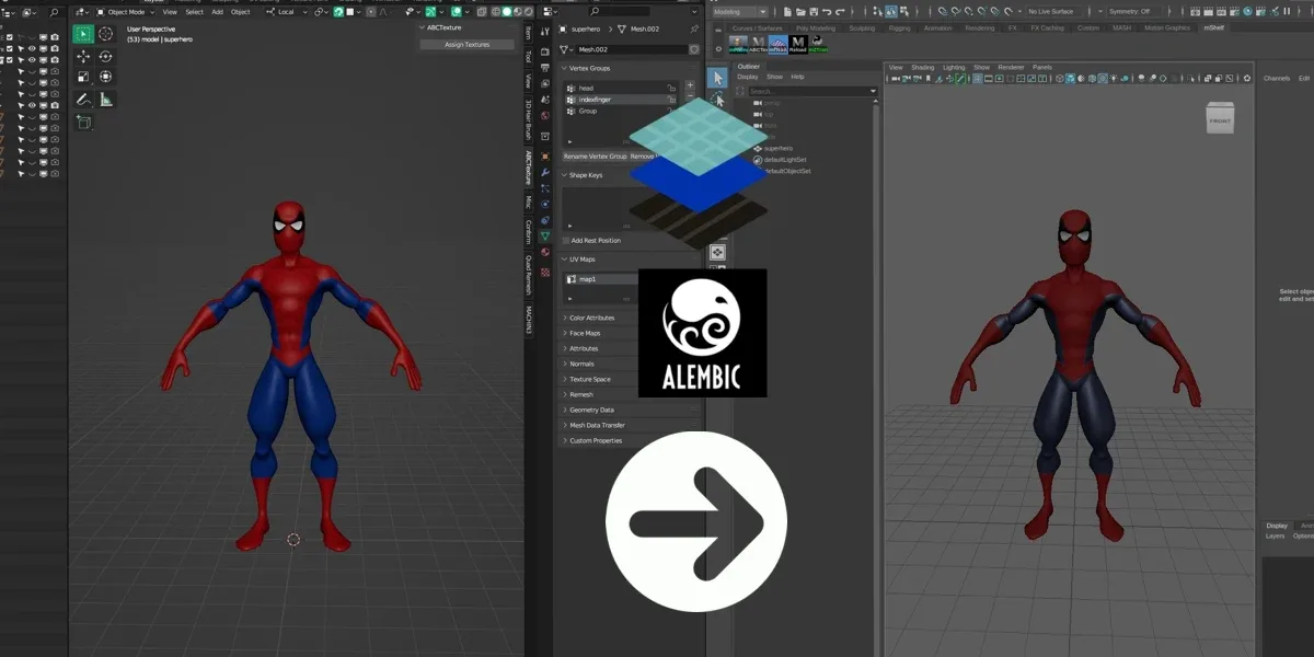 ABCTexture addon for Blender and Maya