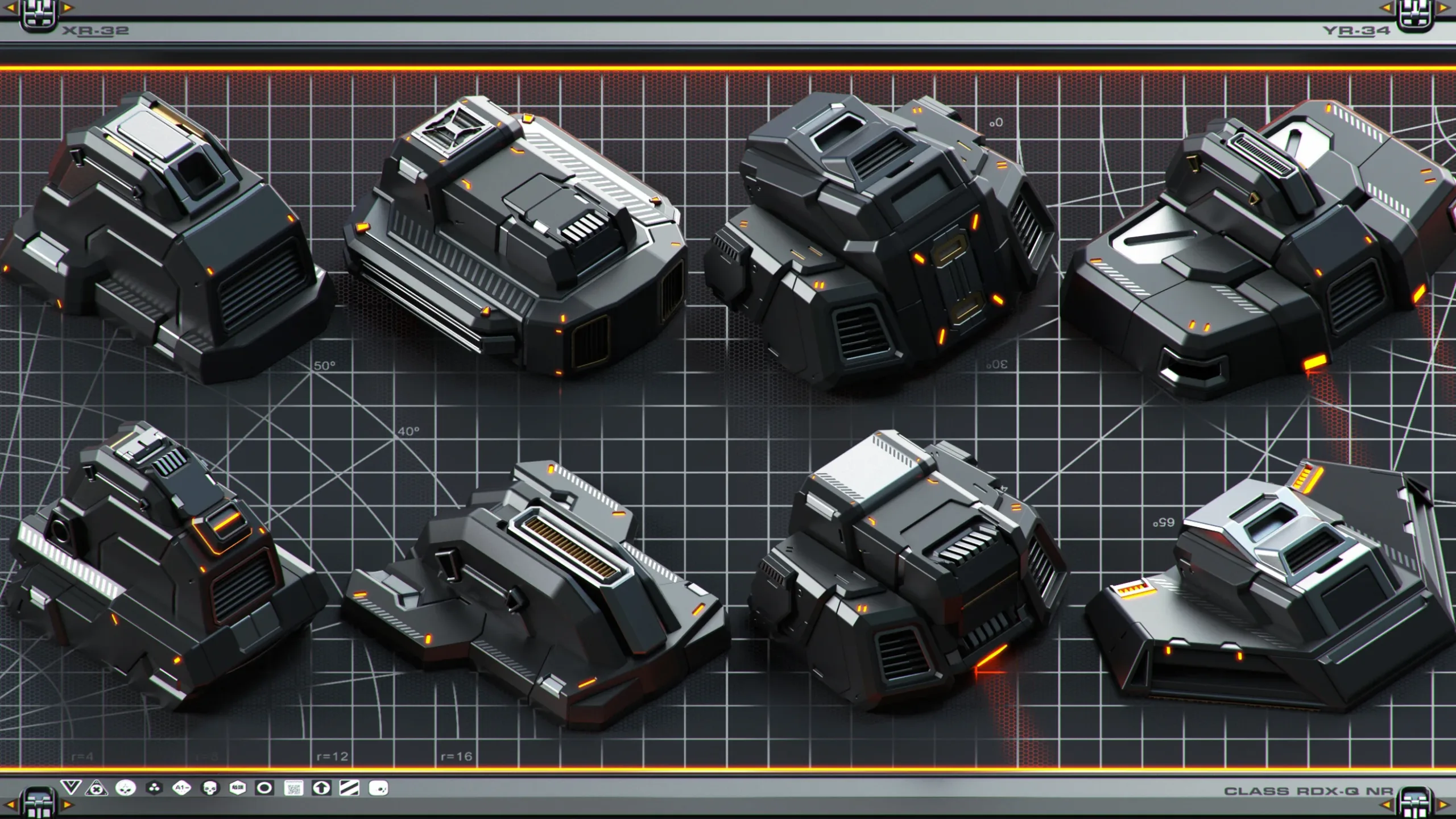 SPACESHIP Hard Surface KITBASH 350 DETAILS