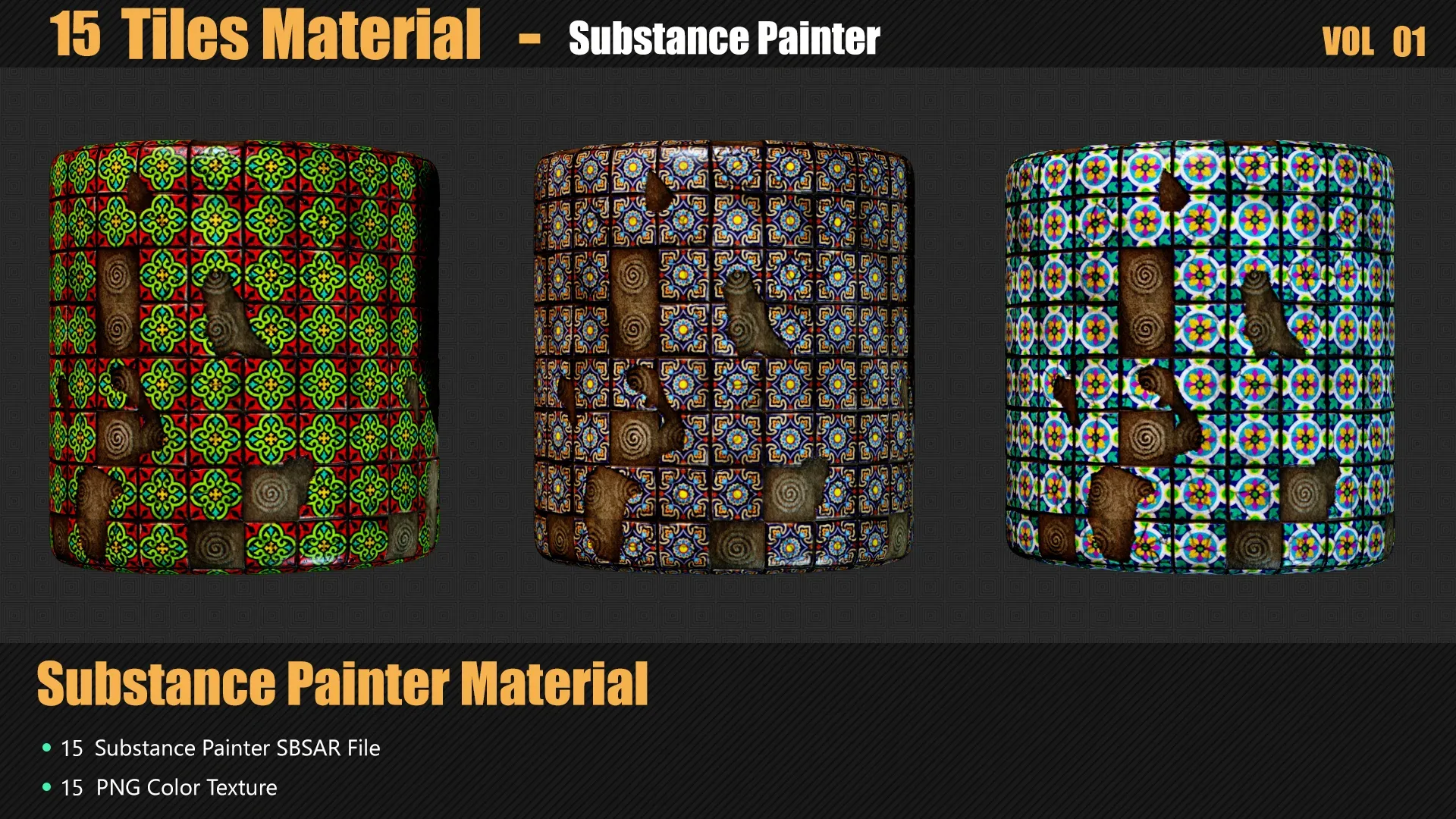 15 Stylized Tiles Materials In Substance Painter