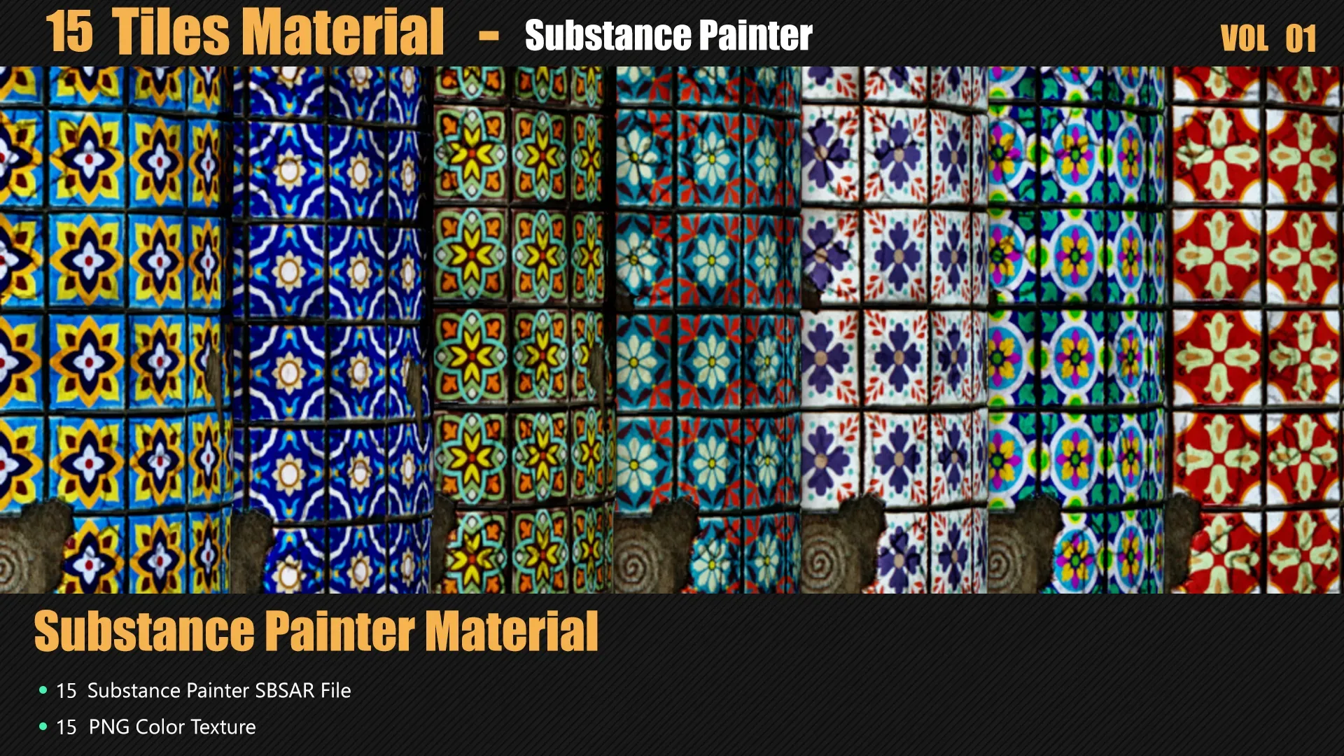 15 Stylized Tiles Materials In Substance Painter