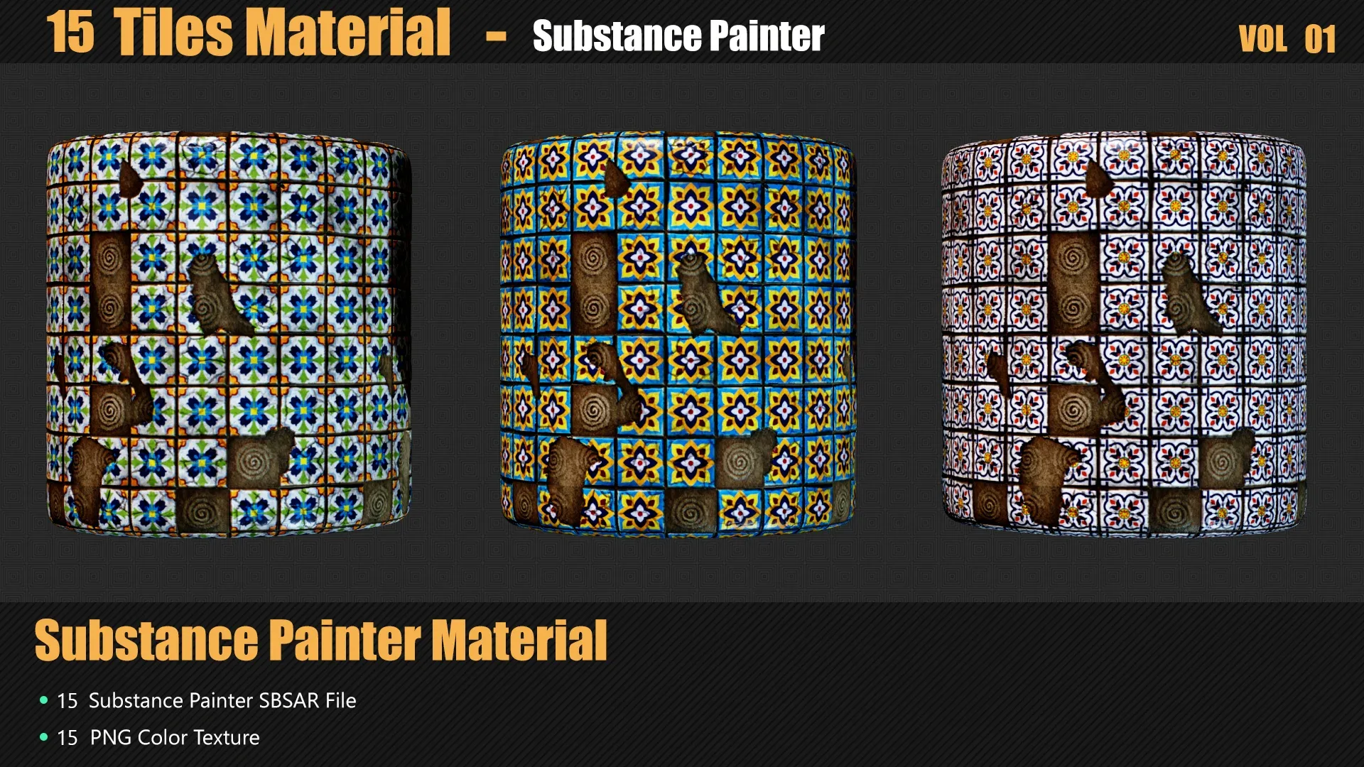 15 Stylized Tiles Materials In Substance Painter