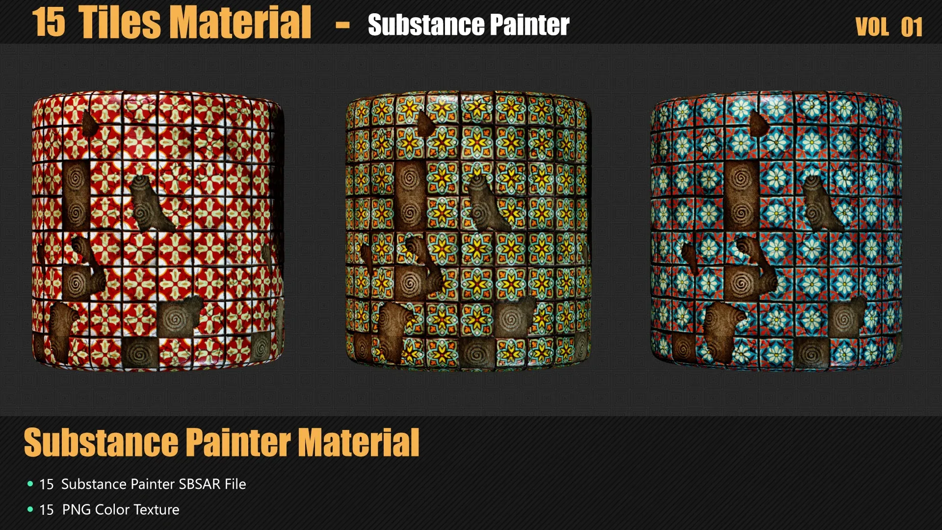 15 Stylized Tiles Materials In Substance Painter