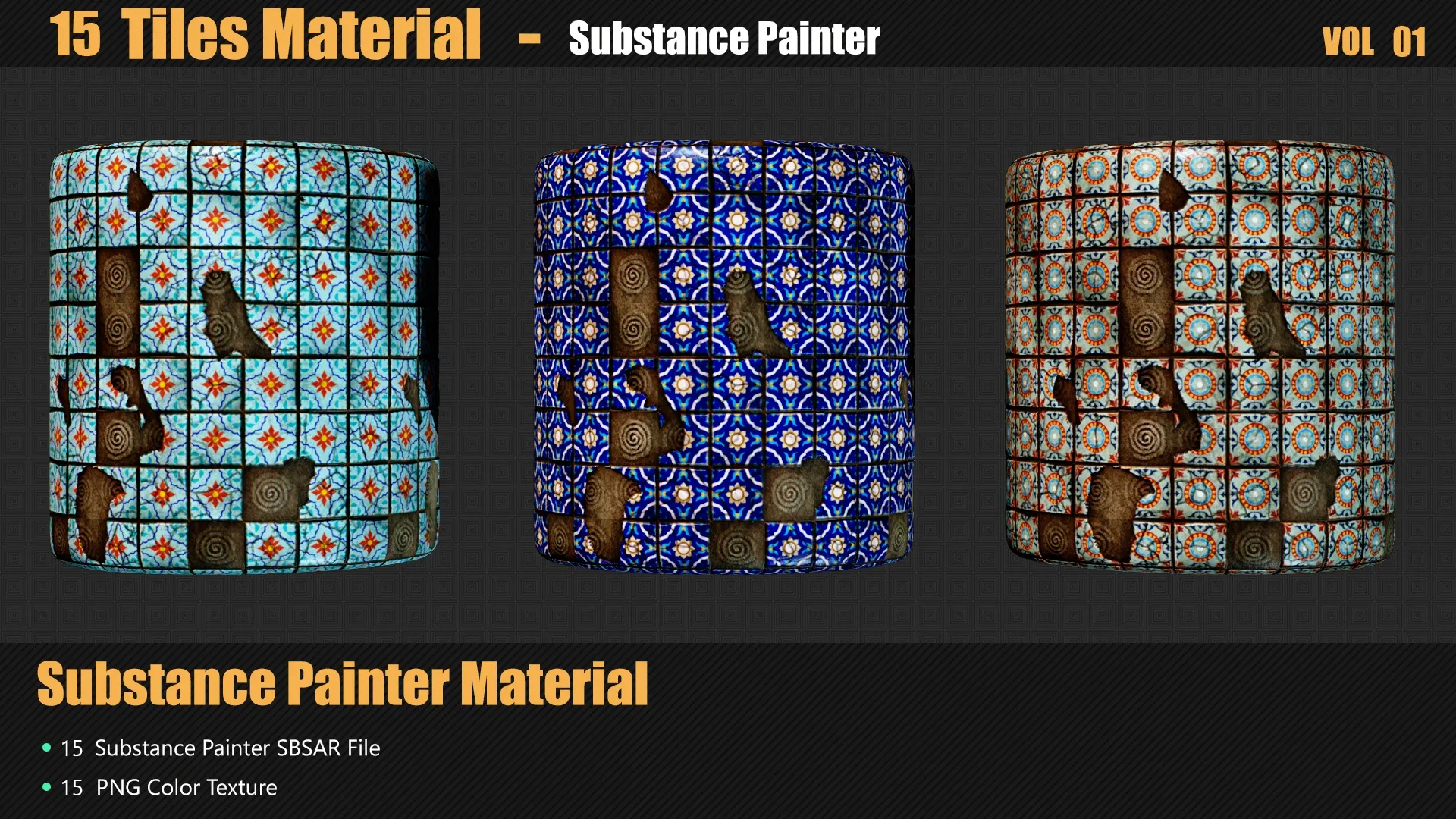 15 Stylized Tiles Materials In Substance Painter