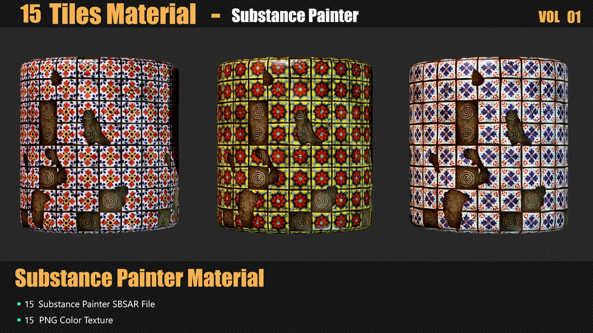 15 Stylized Tiles Materials In Substance Painter