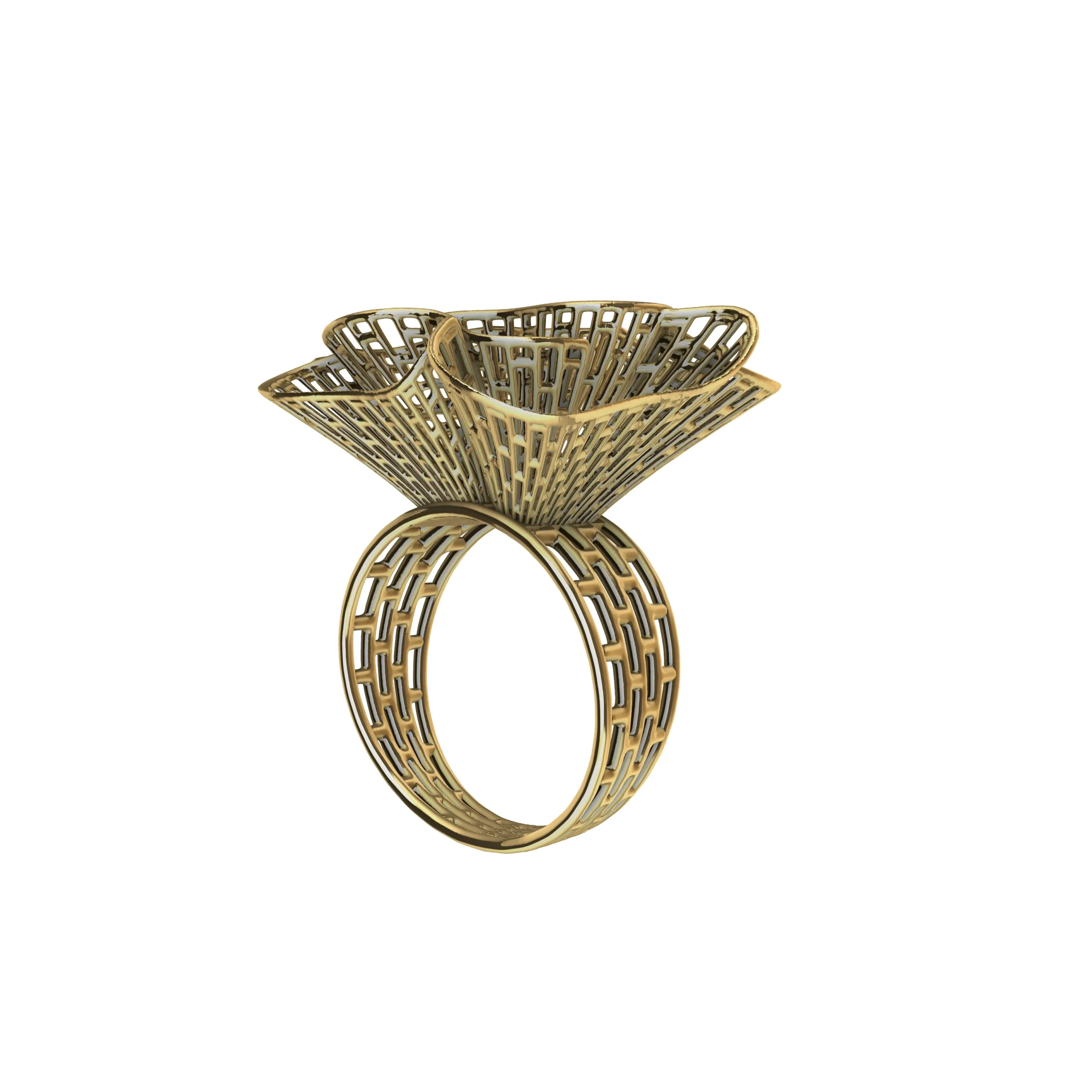 Brick Patterned Jali Turkish Style Ring