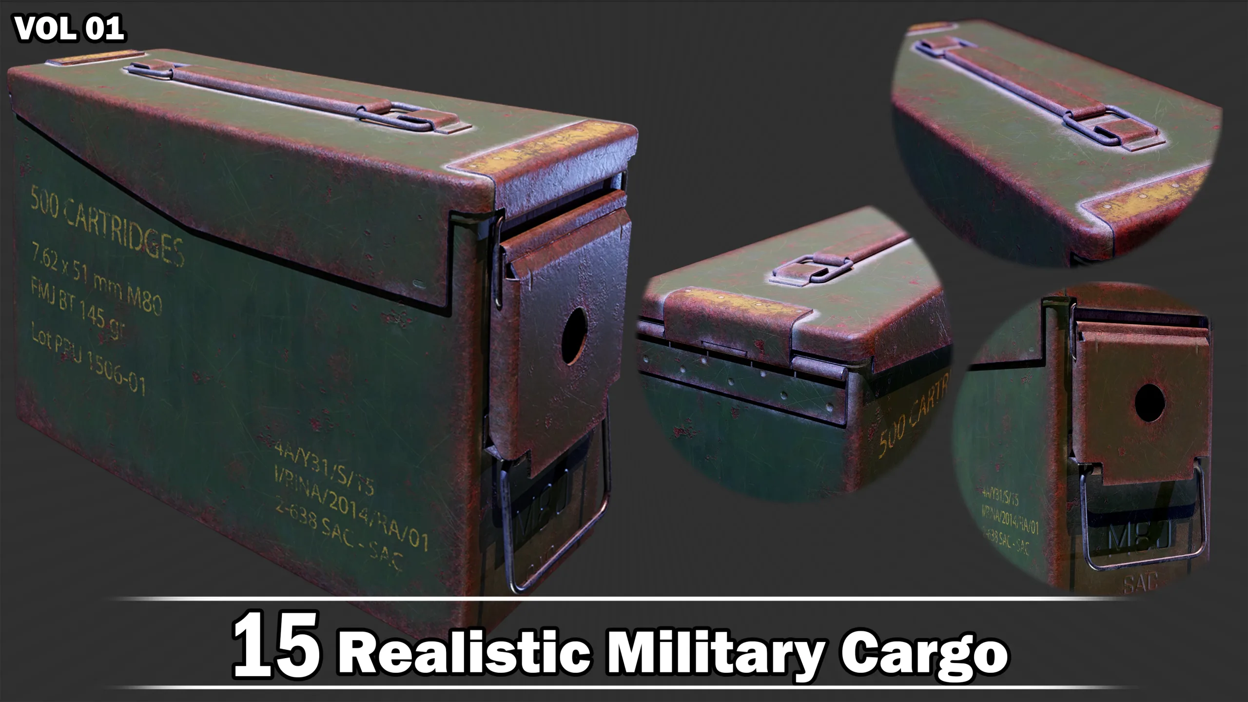 15 Realistic Military Cargo Game Ready VOL01 + Video How To Use