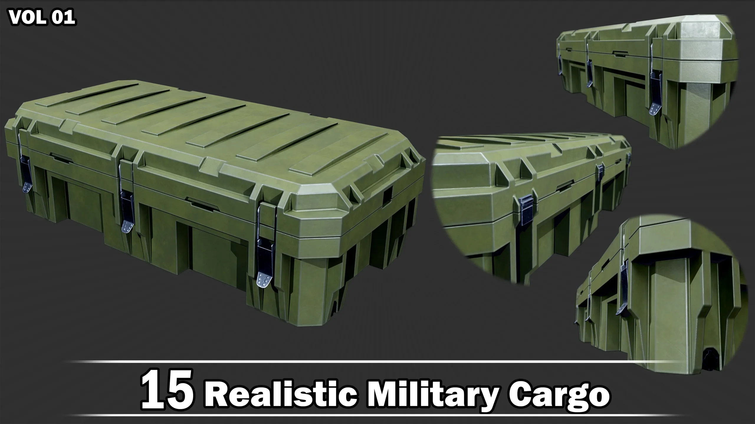 15 Realistic Military Cargo Game Ready VOL01 + Video How To Use