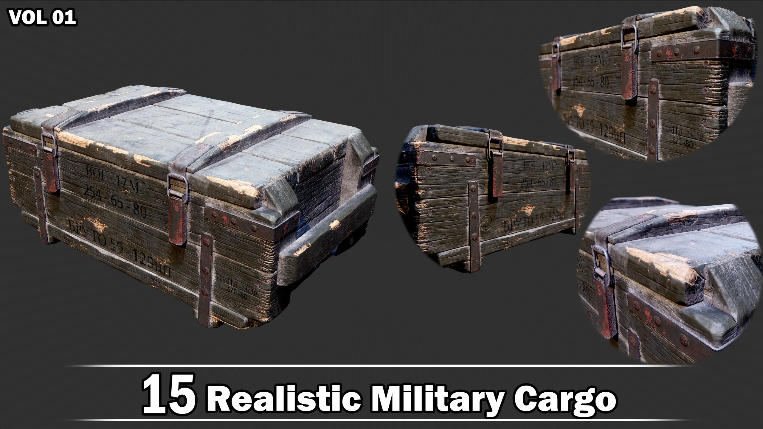 15 Realistic Military Cargo Game Ready VOL01 + Video How To Use