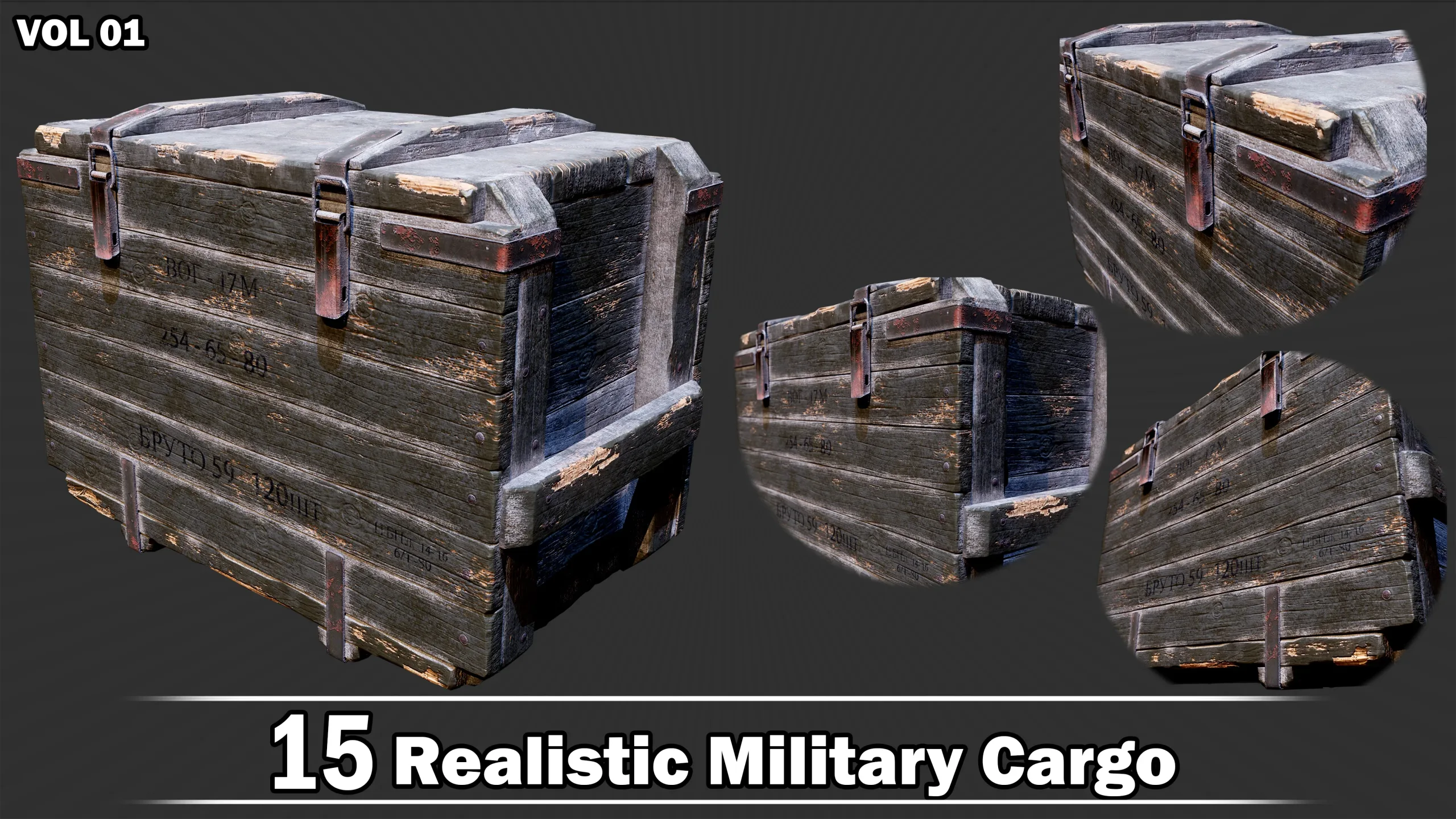 15 Realistic Military Cargo Game Ready VOL01 + Video How To Use
